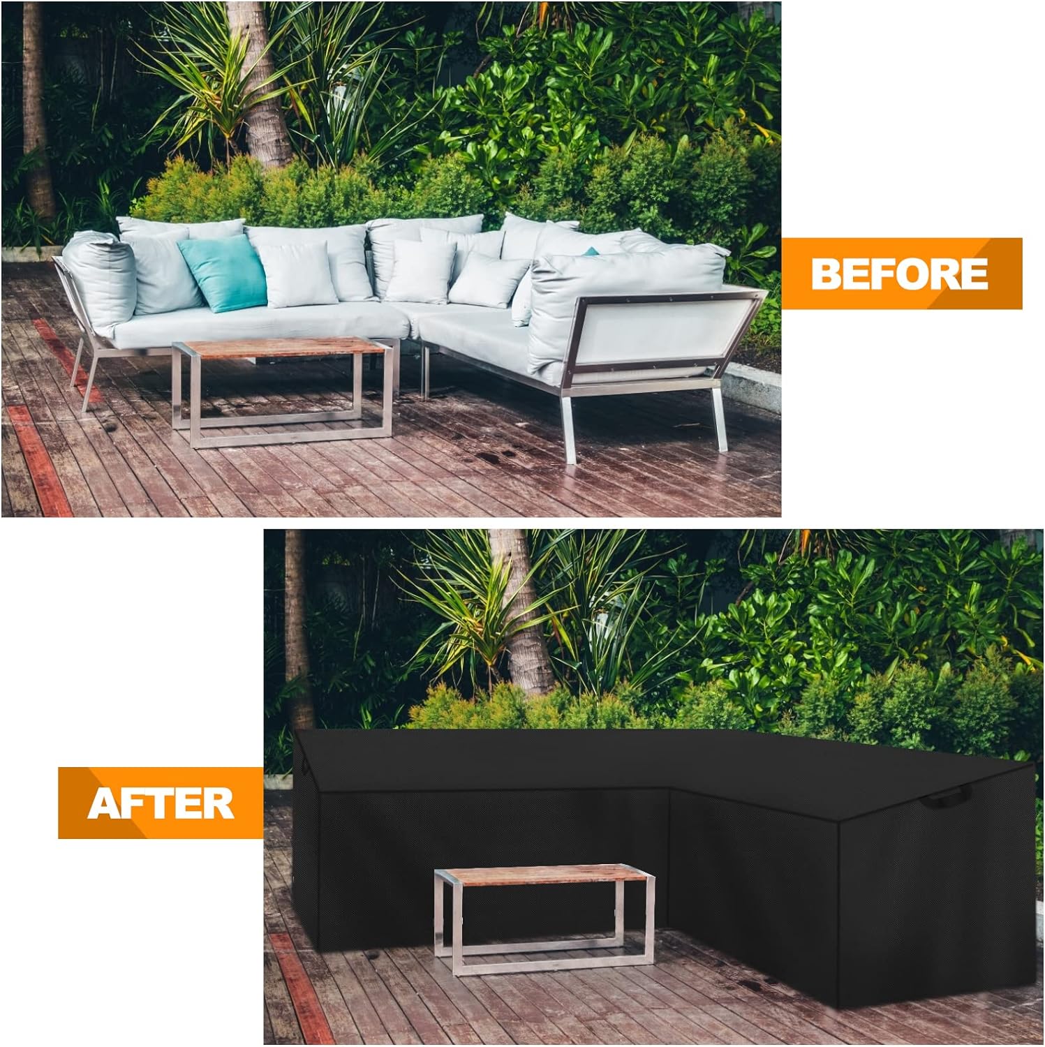GARDEN FURNITURE COVER CORNER SOFA WATERPROOF LARGE COVER Length 215 cm