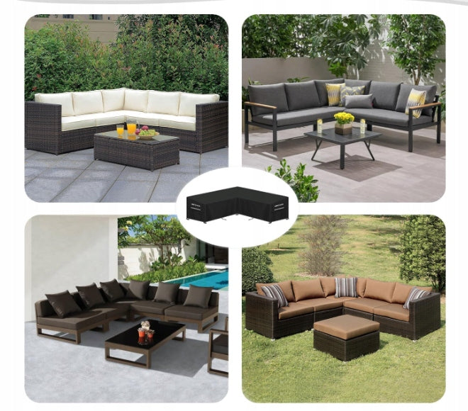 GARDEN FURNITURE COVER SHAPE L WATERPROOF 255x255 STRONG CORNER Length 255 cm