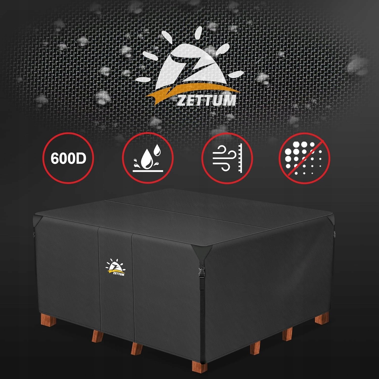 GARDEN FURNITURE COVER SQUARE UV RESISTANT 160x160x73CM Length 160 cm