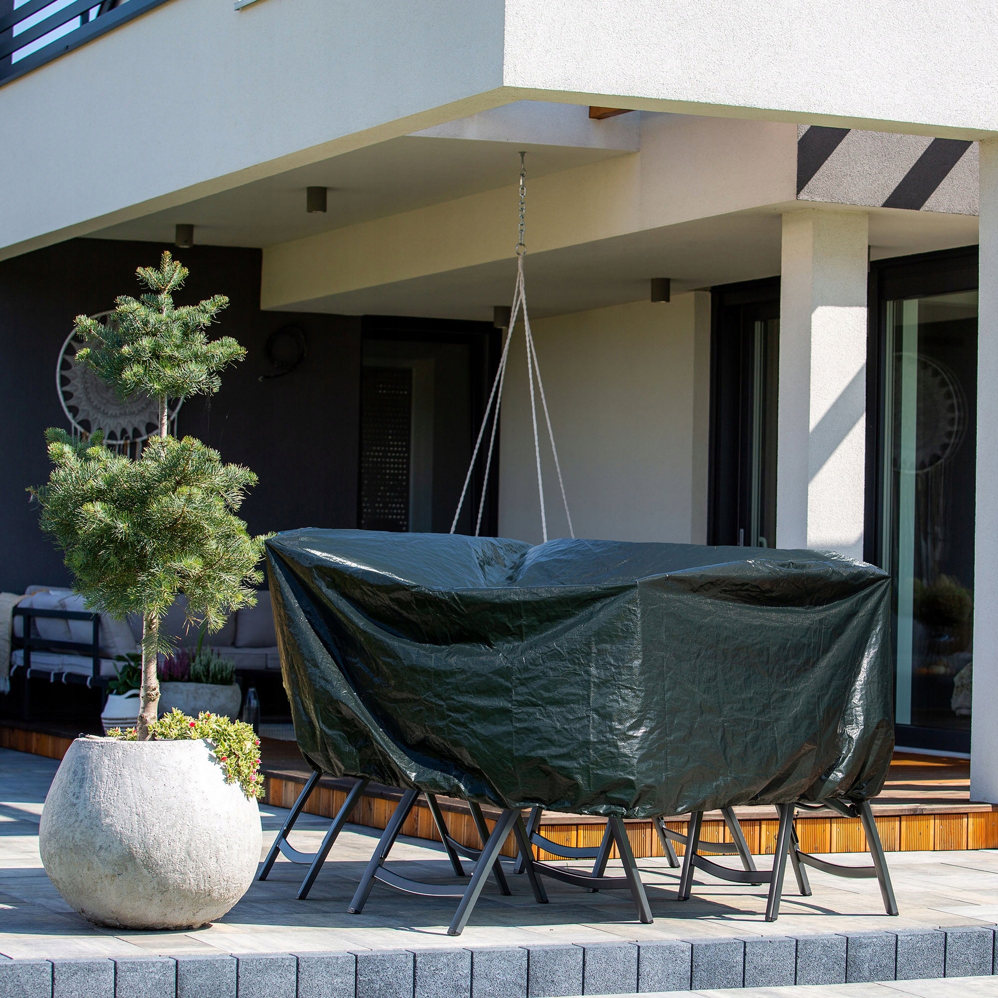 GARDEN FURNITURE COVER TABLE ARMCHAIR CHAIR WATERPROOF ROUND 190x190 EAN (GTIN) 5903699477526