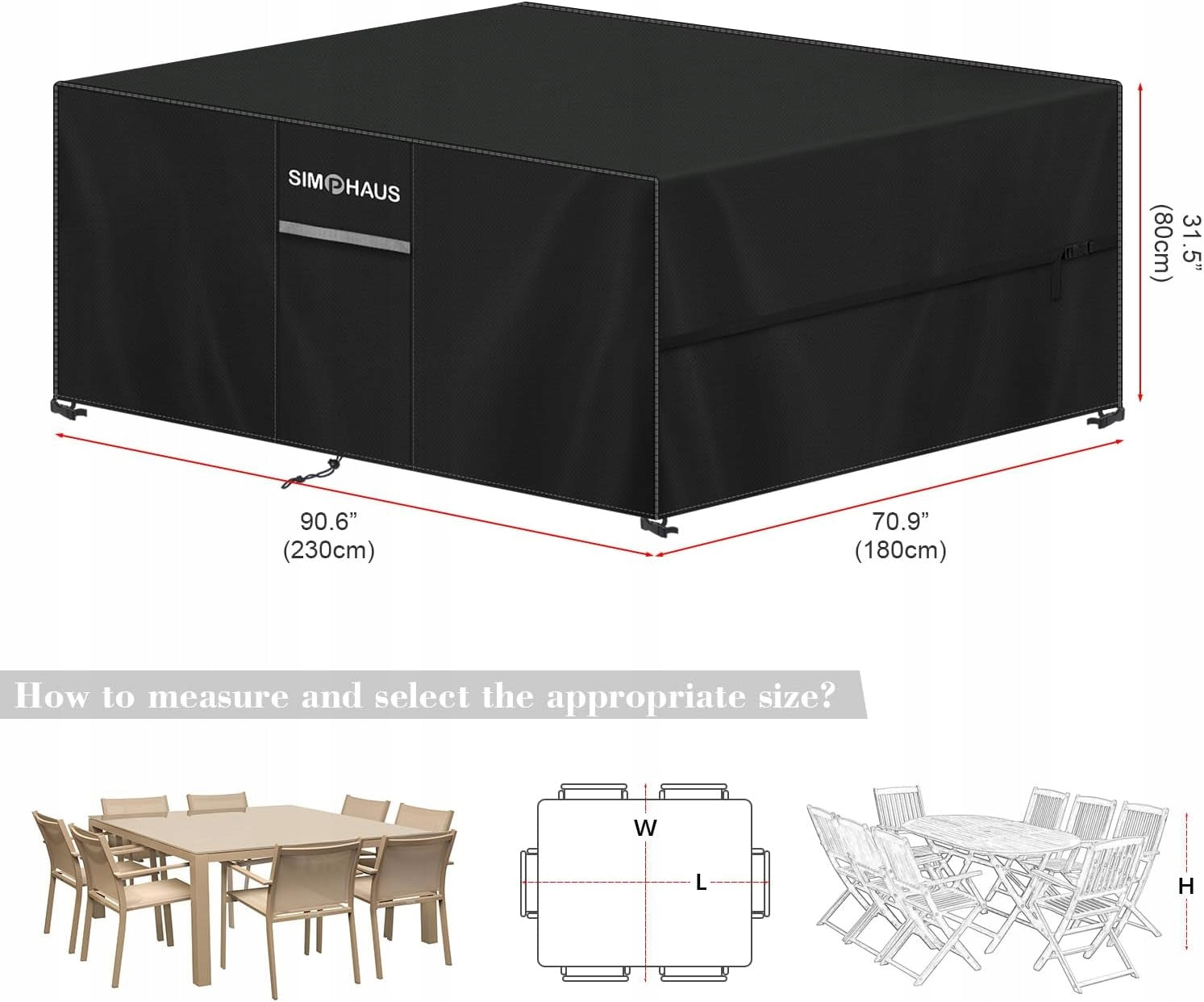 GARDEN FURNITURE COVER TABLE TARPAULIN CHAIRS WATERPROOF 230x180x80 Packaging status original
