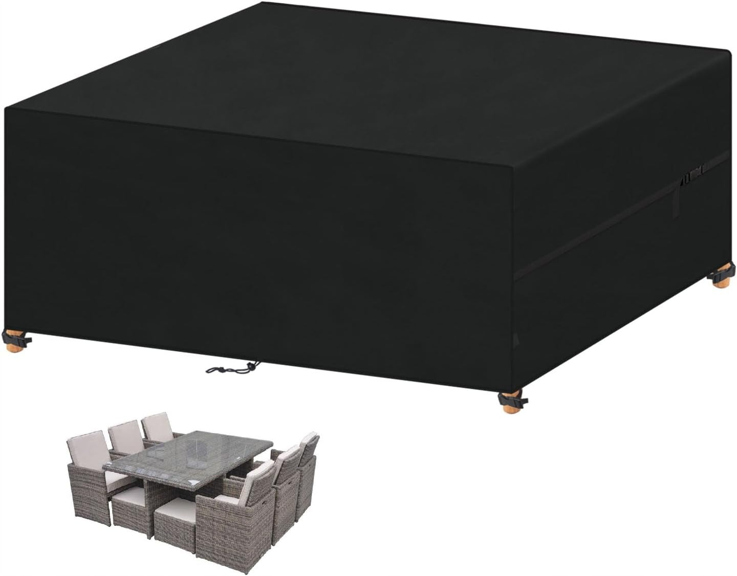 GARDEN FURNITURE COVER TABLE TARPAULIN CHAIRS WATERPROOF 280x210x90