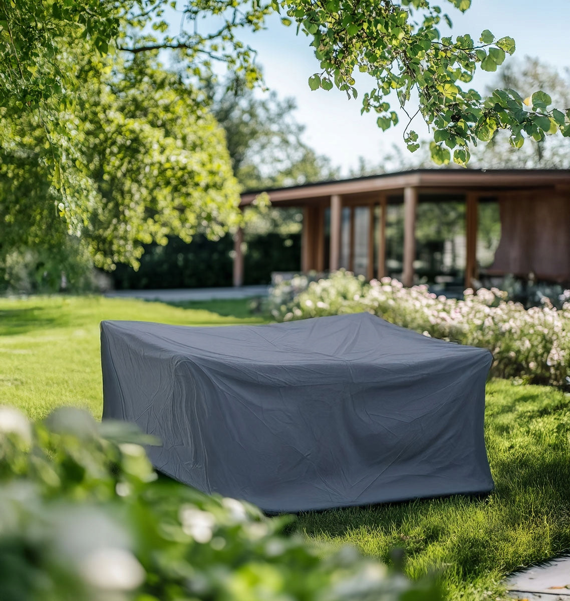 GARDEN FURNITURE COVER WATERPROOF LARGE MEGA STRONG GREY OXFORD 1,5x1m Product width 100 cm