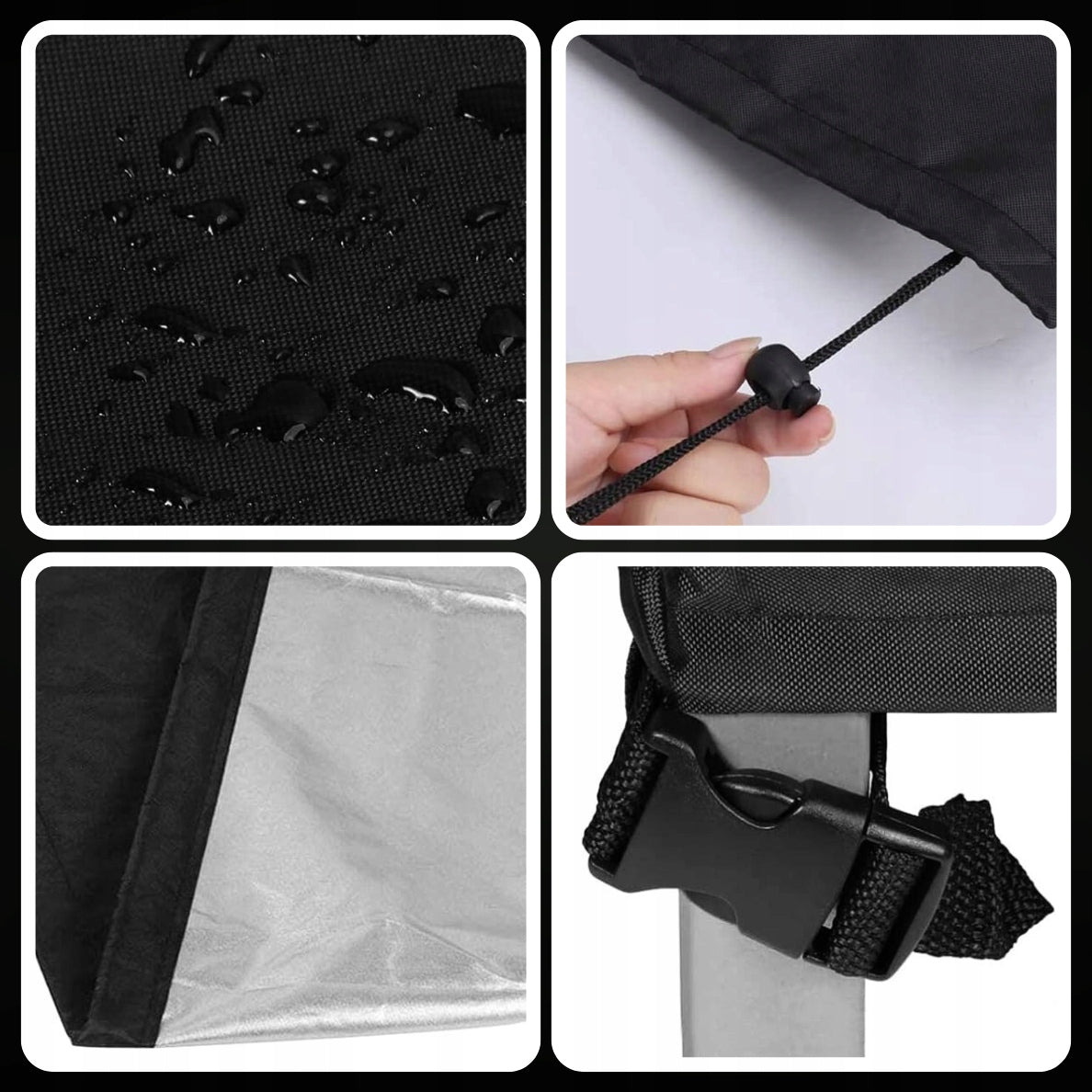 GARDEN FURNITURE COVER WATERPROOF STRONG DURABLE GARDEN 140X140X90CM Color black