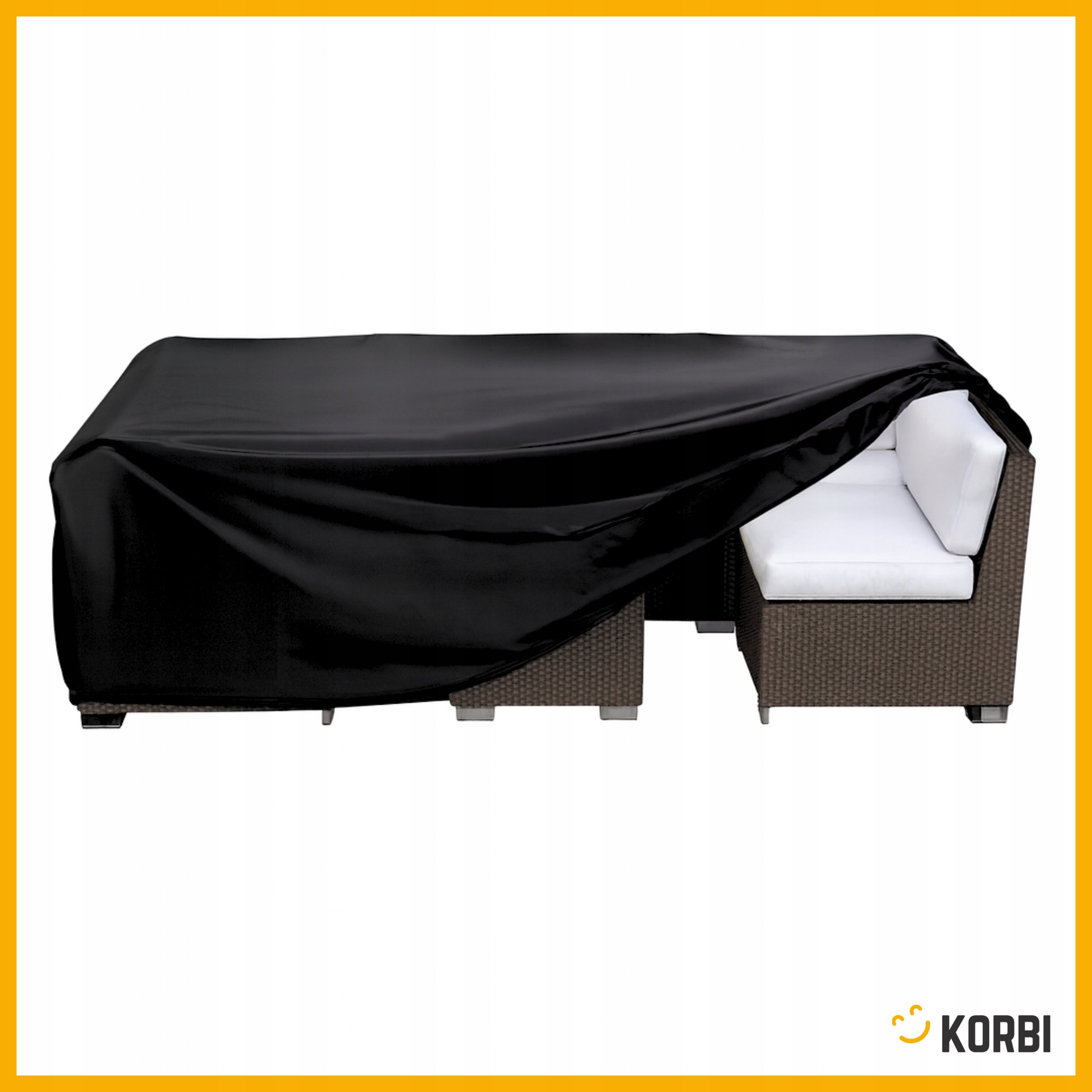 GARDEN FURNITURE COVER WATERPROOF TABLE DURABLE BLACK 308x138x98 Manufacturer code Korbi POKROWIEC NA MEBLE OGRODOWE 308x138x98