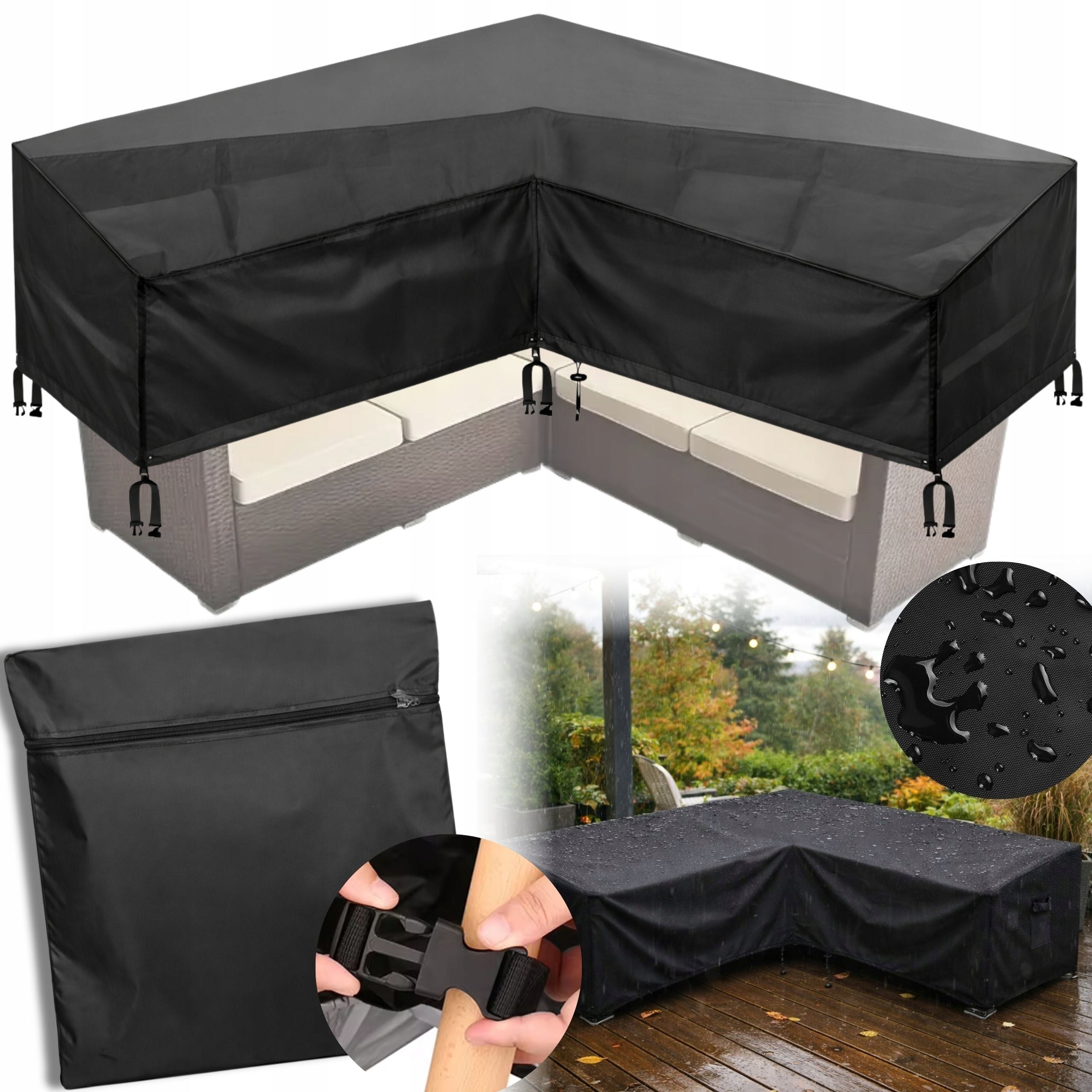GARDEN FURNITURE COVER WATERPROOF TERRACE CORNER LARGE 270x270x90 Packaging status original