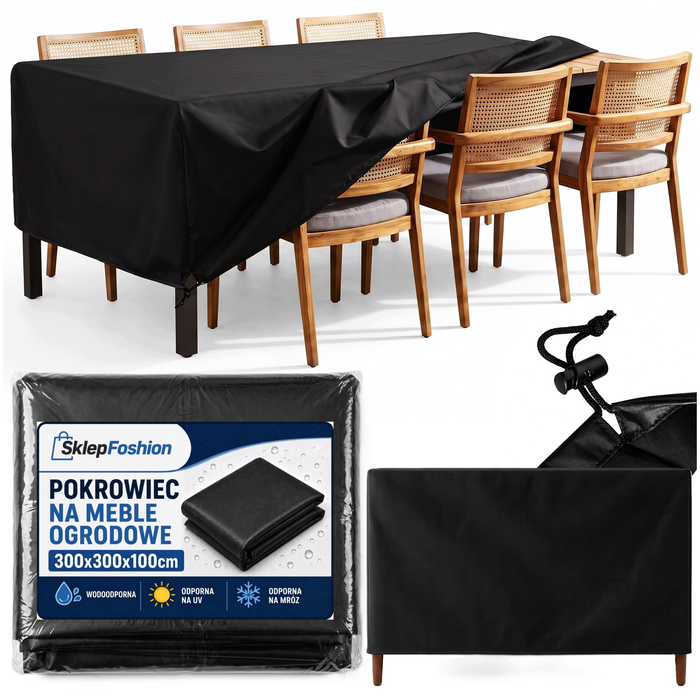 GARDEN FURNITURE COVER WOODRESISTANT 300x300x100 OXFORD STRONG MATERIAL