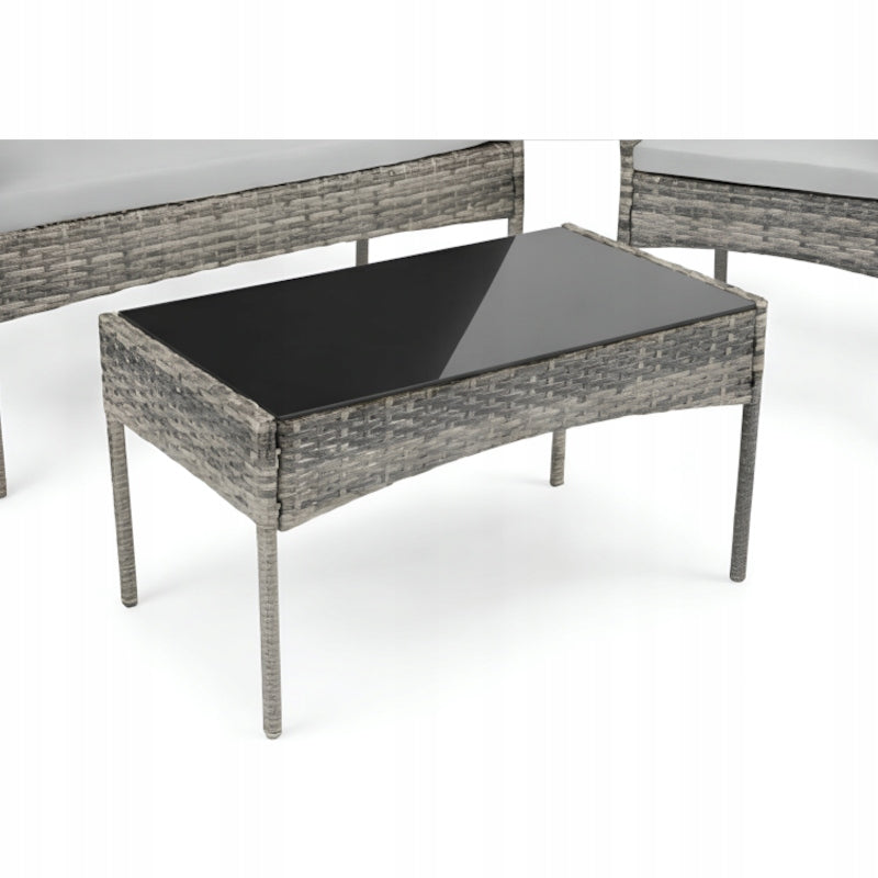 GARDEN FURNITURE FOR TERRACE RATTAN SEATING SET GREY SET HDM Main material synthetic rattan