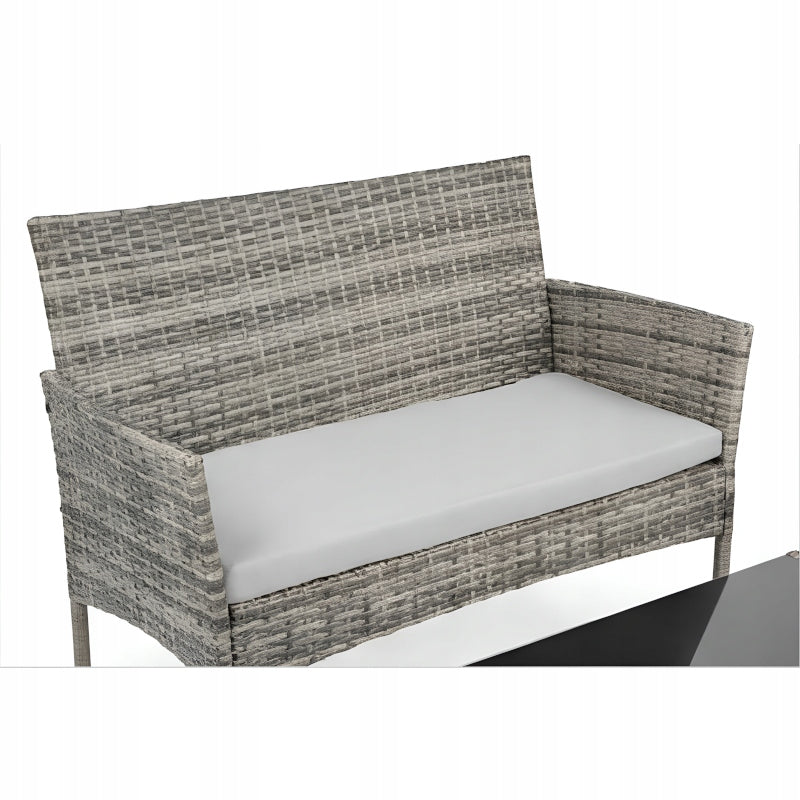 GARDEN FURNITURE FOR TERRACE RATTAN SEATING SET GREY SET HDM Manufacturer HDM