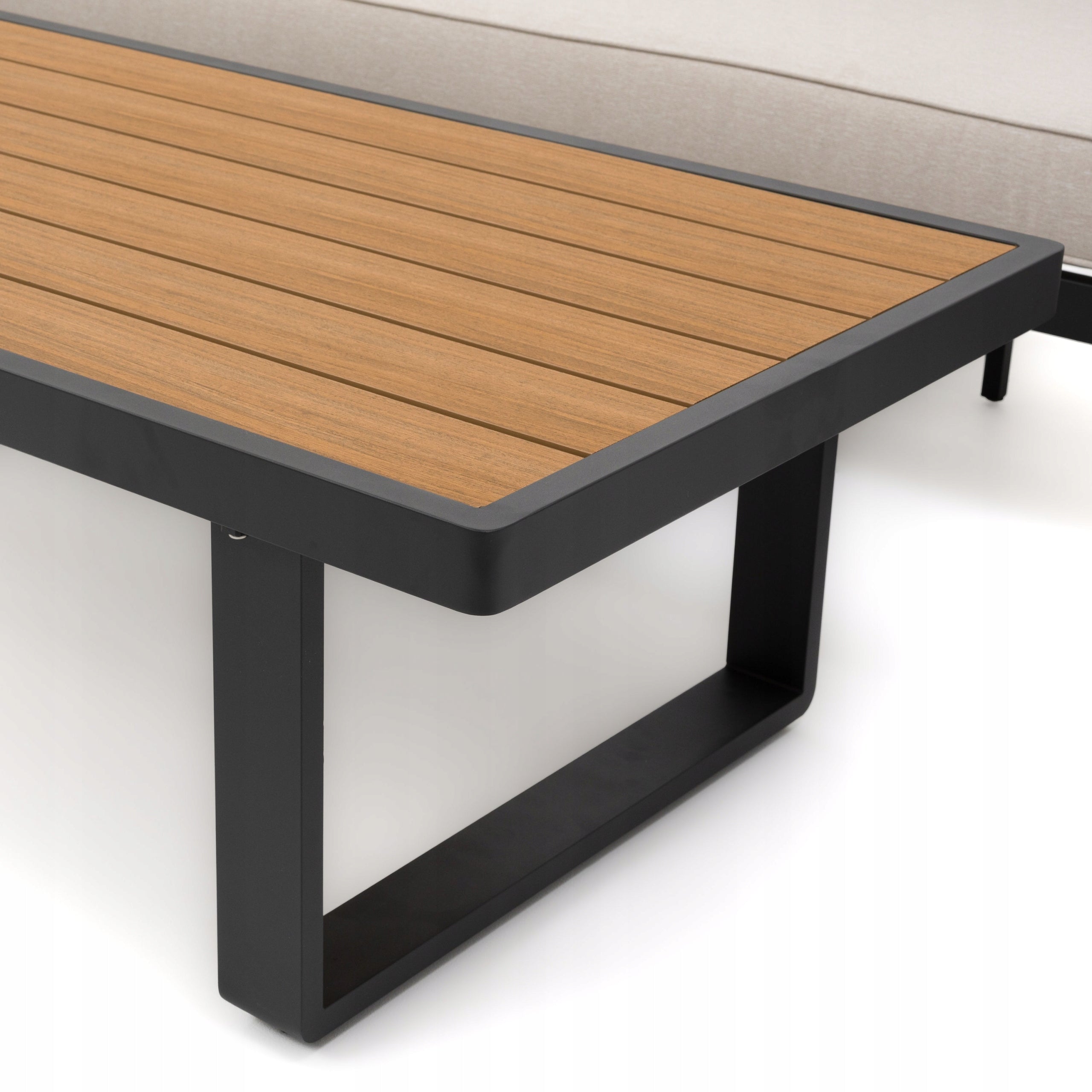 GARDEN FURNITURE LARGE CORNER MODERN ALUMINUM GRAPHITE-BEIGE ATOLL Line NEWHOME GARDEN
