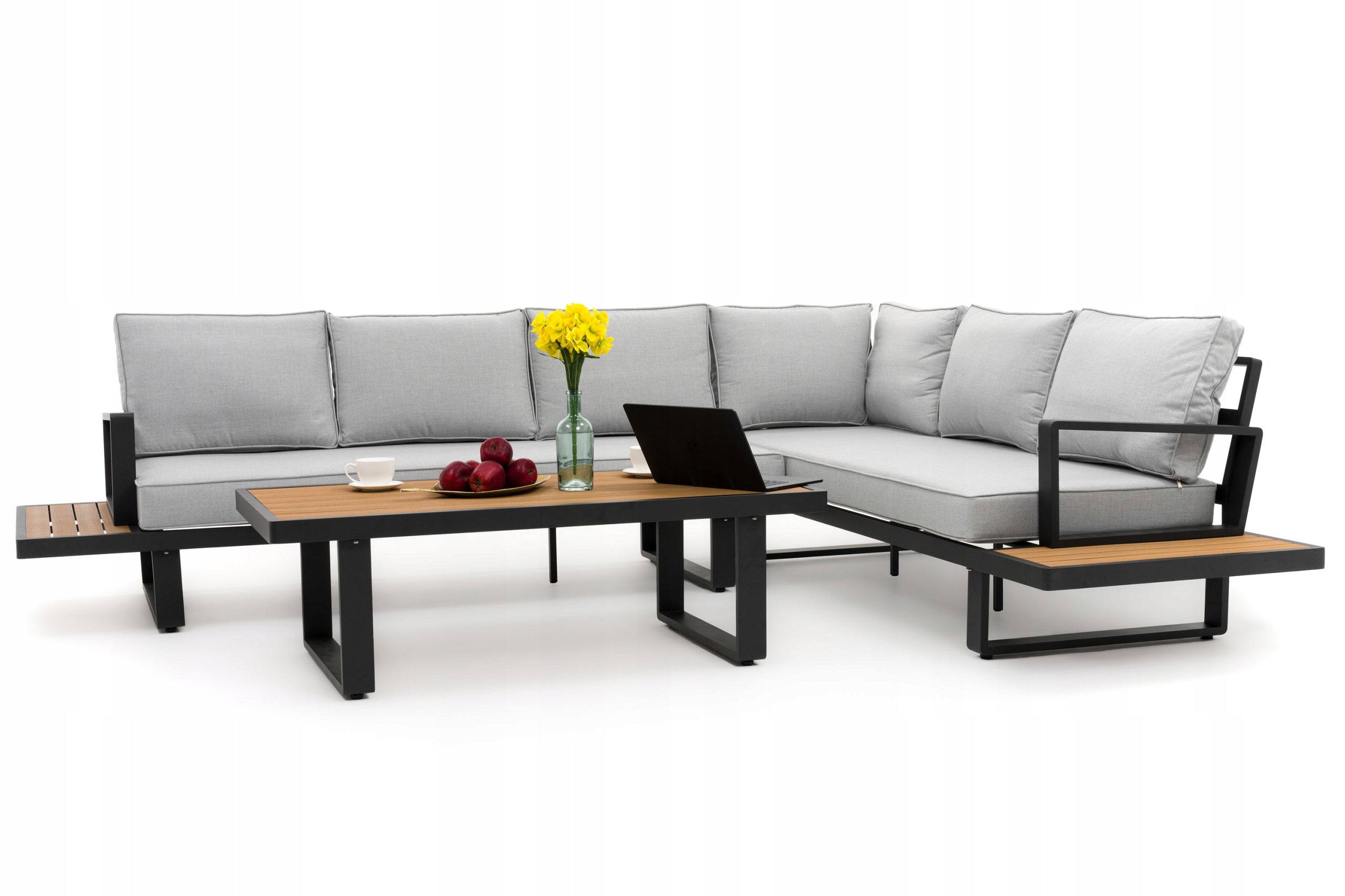GARDEN FURNITURE LARGE CORNER MODERN ALUMINUM GRAPHITE-GREY ATOLL Manufacturer New Home