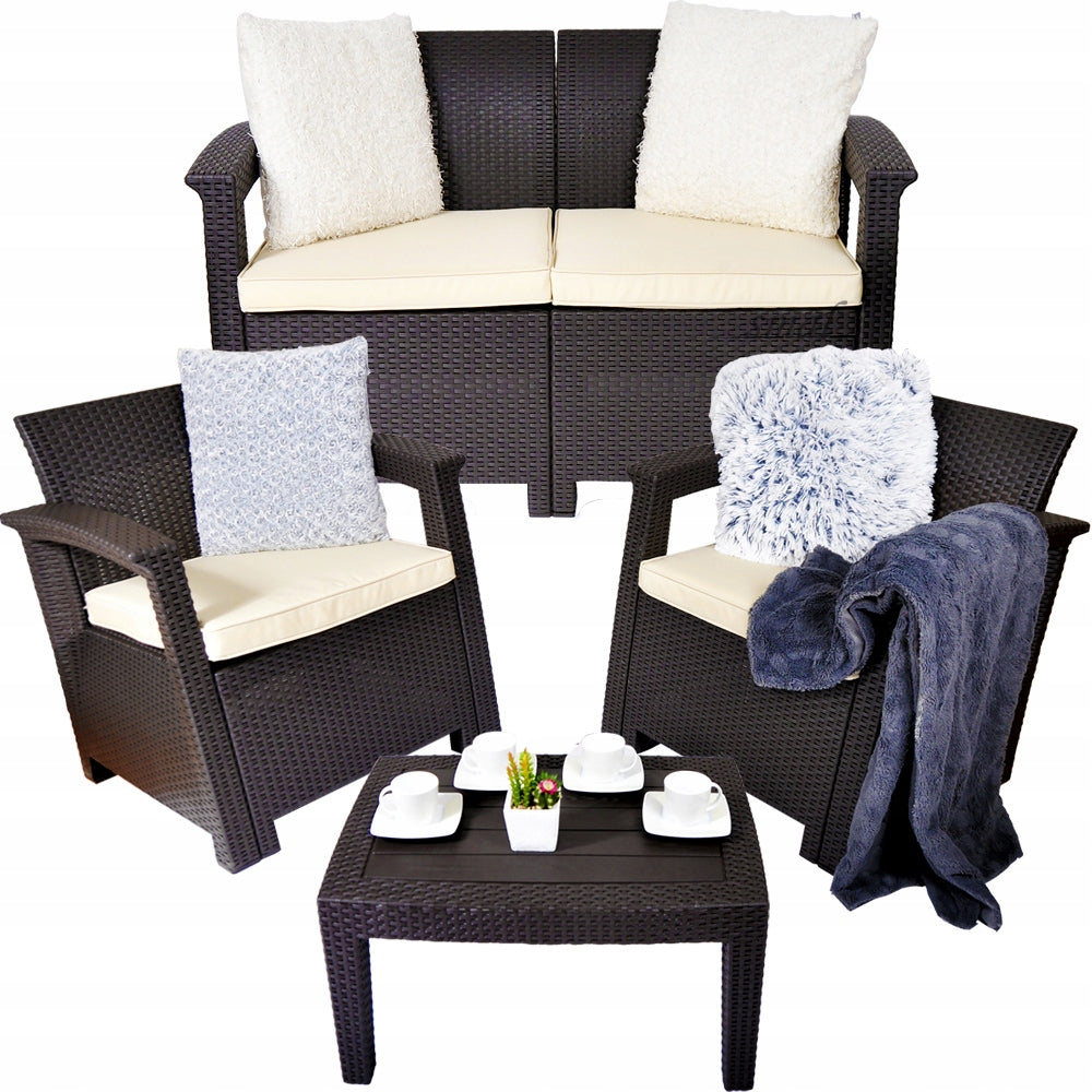 GARDEN FURNITURE MADRID BROWN TECHNORATTAN set