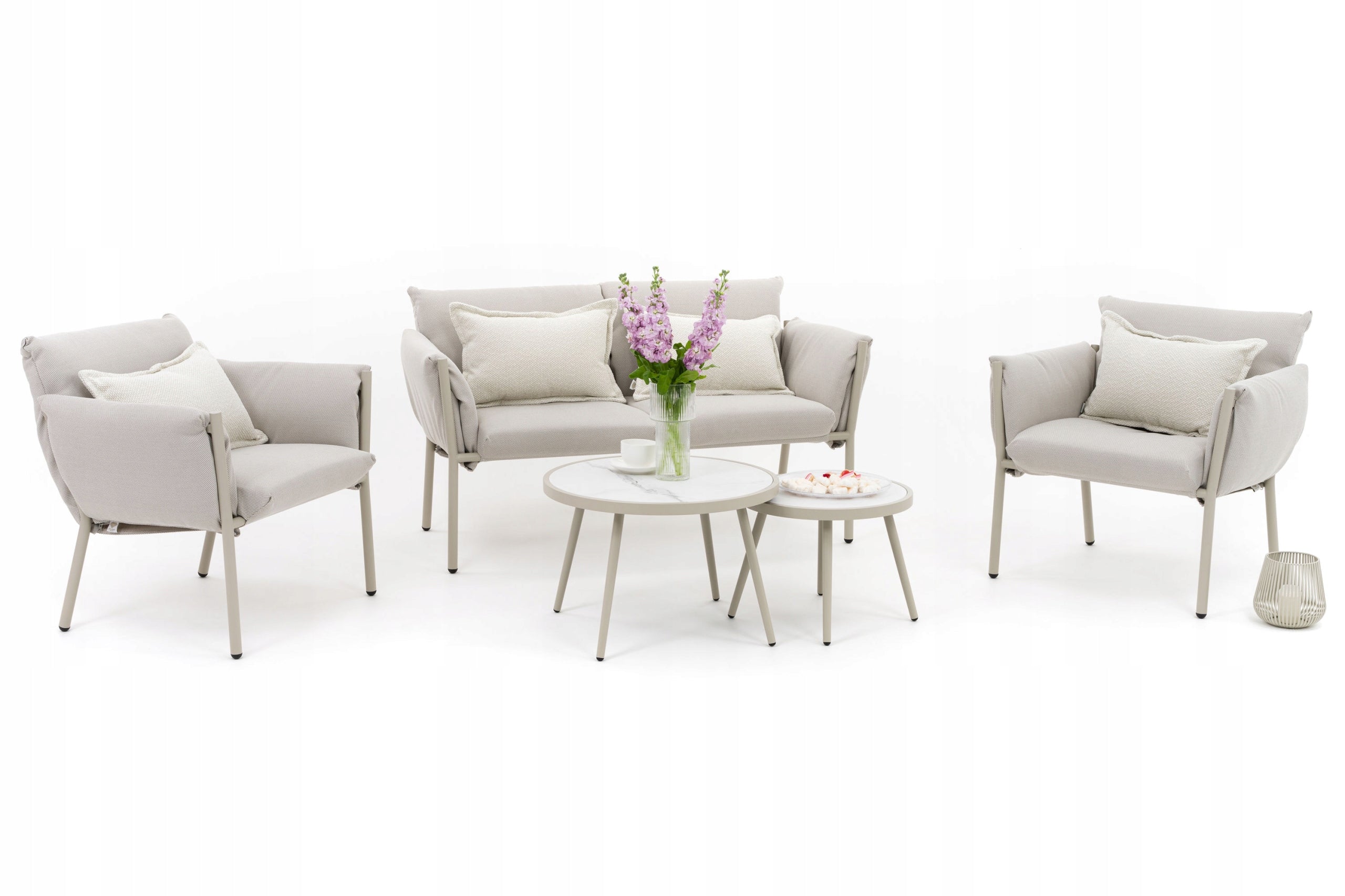 GARDEN FURNITURE MODERN LUXURY TERRACE ALUMINUM TULUM BEIGE/KHAKI