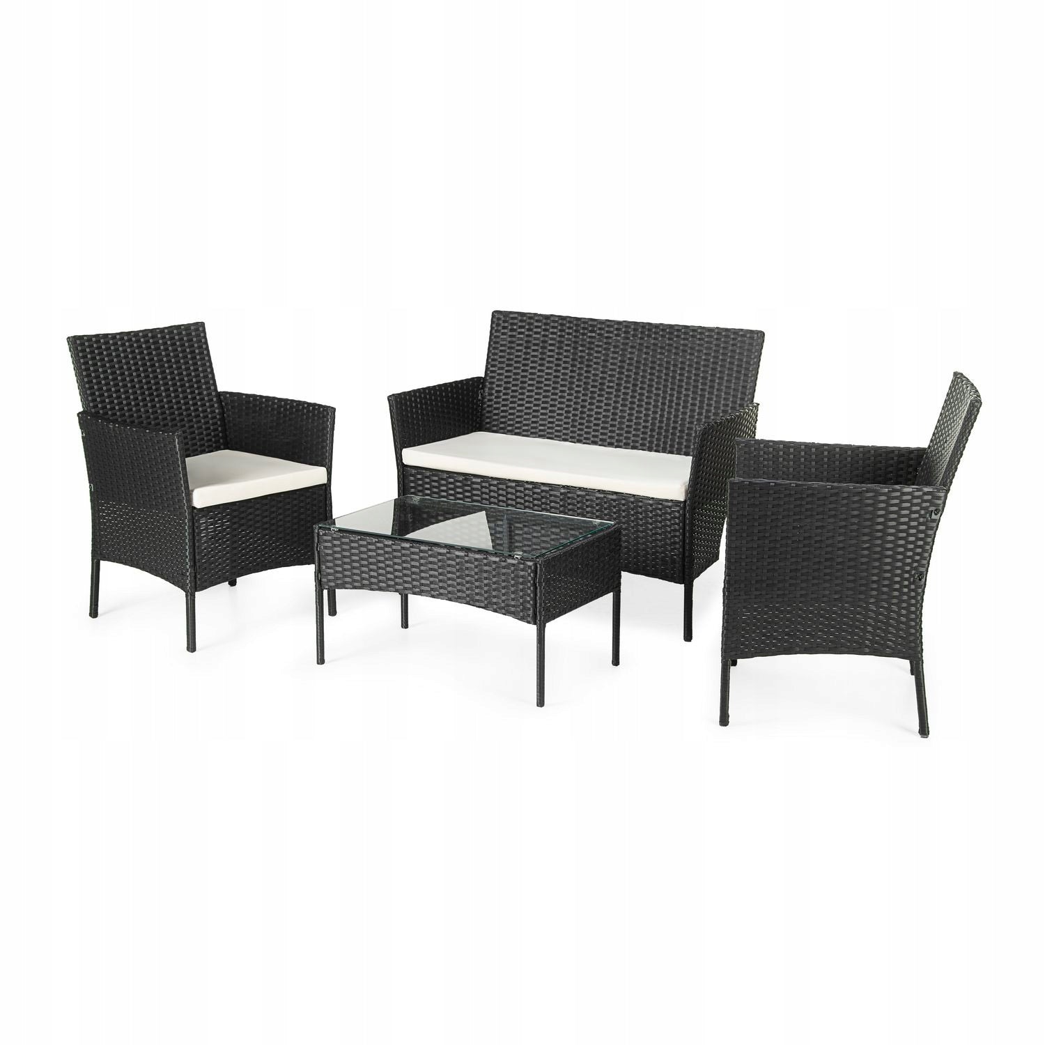 GARDEN FURNITURE SET 4-PERSON SET RATTAN TERRACE BALCONY LUVERNO Style modern