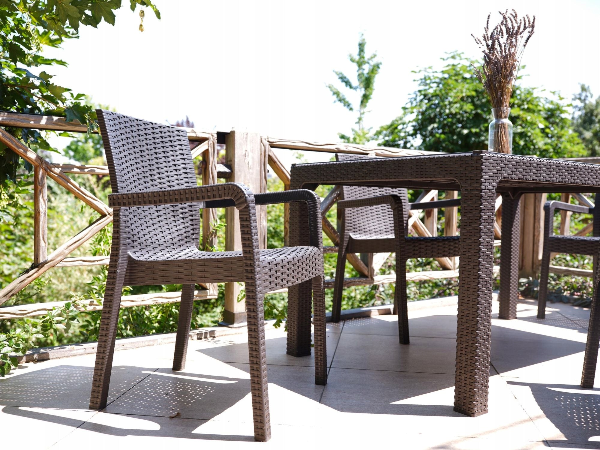 GARDEN FURNITURE SET BALCONY TERRACE TABLE 140x80 +6x CHAIRS CALMA ANTHRACITE Number of people 6