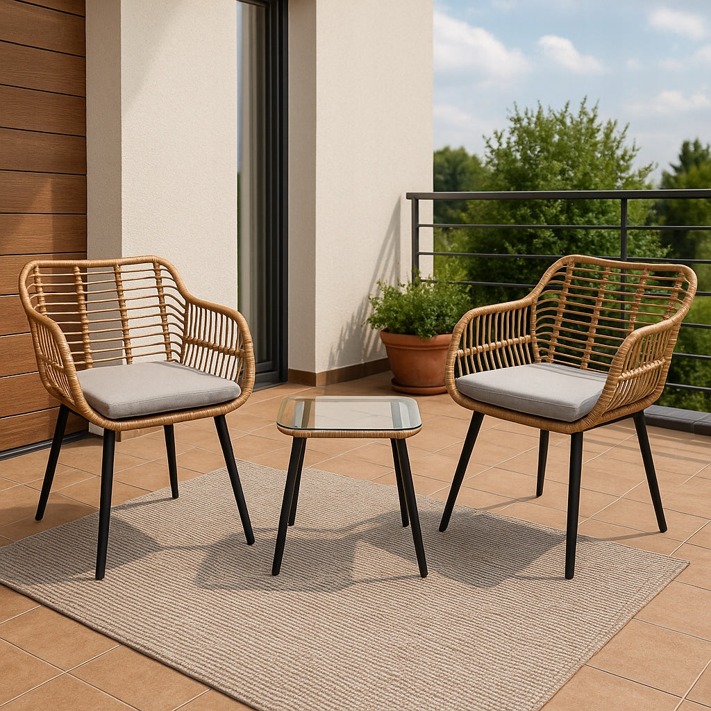 GARDEN FURNITURE SET CHAIR TABLE FURNITURE SET WITH TECHNORATANE Manufacturer code 04K KJFR077 AER