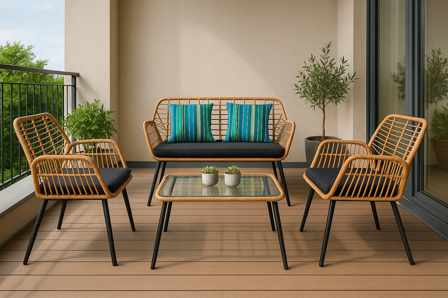 GARDEN FURNITURE SET CHAIRS SOFA TABLE FURNITURE SET WITH TECHNORATANE EAN (GTIN) 5907265027375
