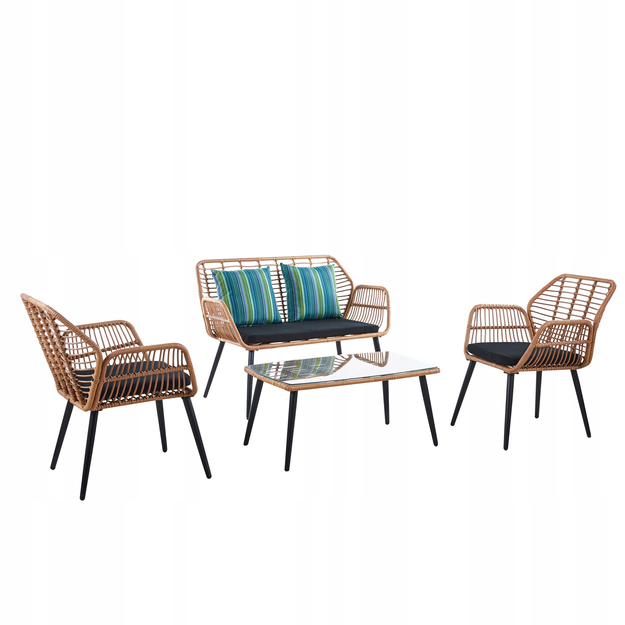 GARDEN FURNITURE SET CHAIRS SOFA TABLE FURNITURE SET WITH TECHNORATANE Packaging status original