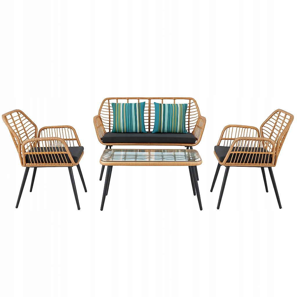 GARDEN FURNITURE SET CHAIRS SOFA TABLE FURNITURE SET WITH TECHNORATANE