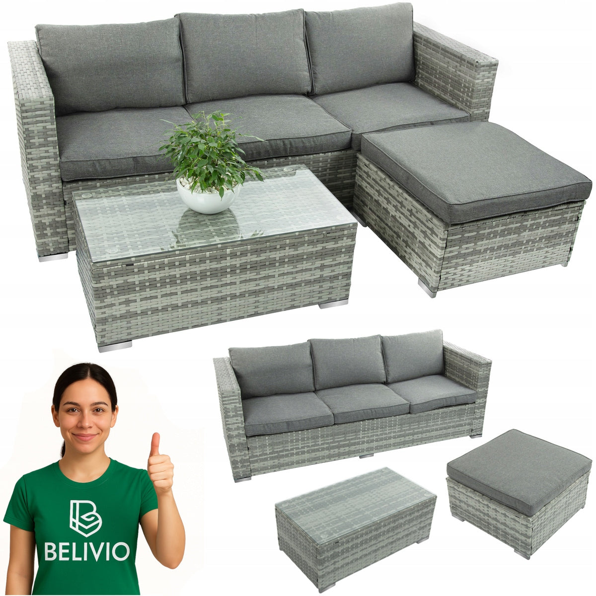 GARDEN FURNITURE SET CORNER GARDEN FURNITURE TERRACE RATTAN