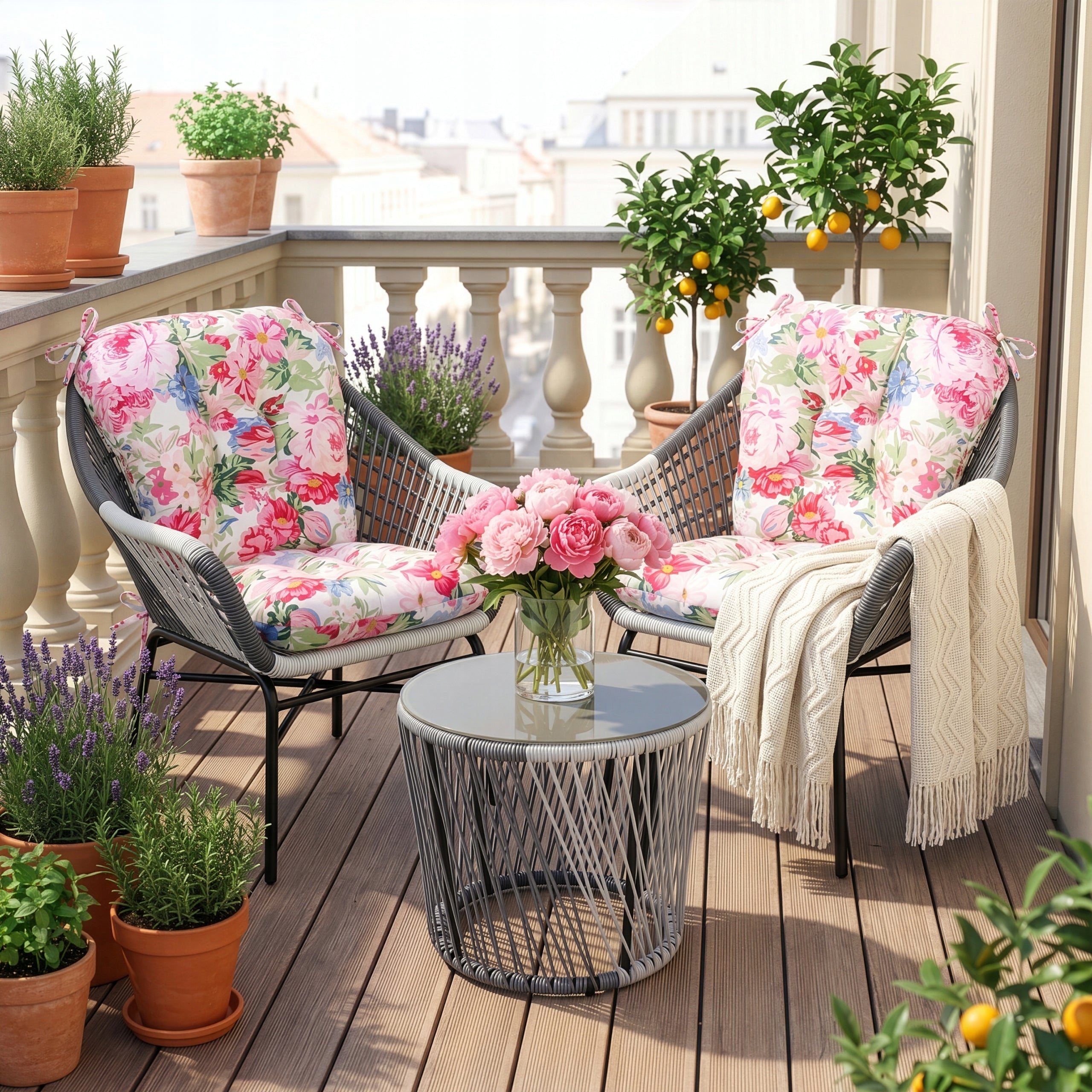 GARDEN FURNITURE SET + CUSHIONS GARDEN FURNITURE SET 2 ARMCHAIRS + TABLE Manufacturer code KOMPLET MEBLI OGRODOWYCH ELLIE FOTELE STOLIK