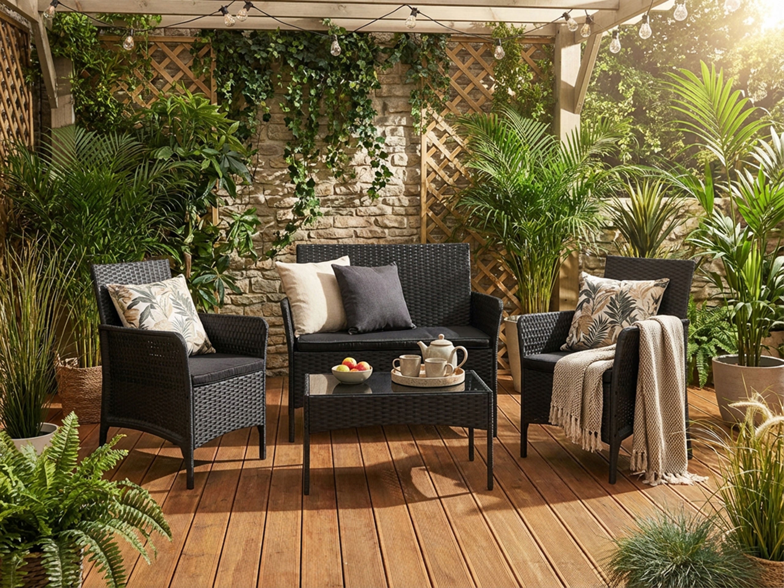 GARDEN FURNITURE SET GARDEN FURNITURE FOR TERRACE BALCONY SET TABLE ARMCHAIRS Manufacturer code 610359MG