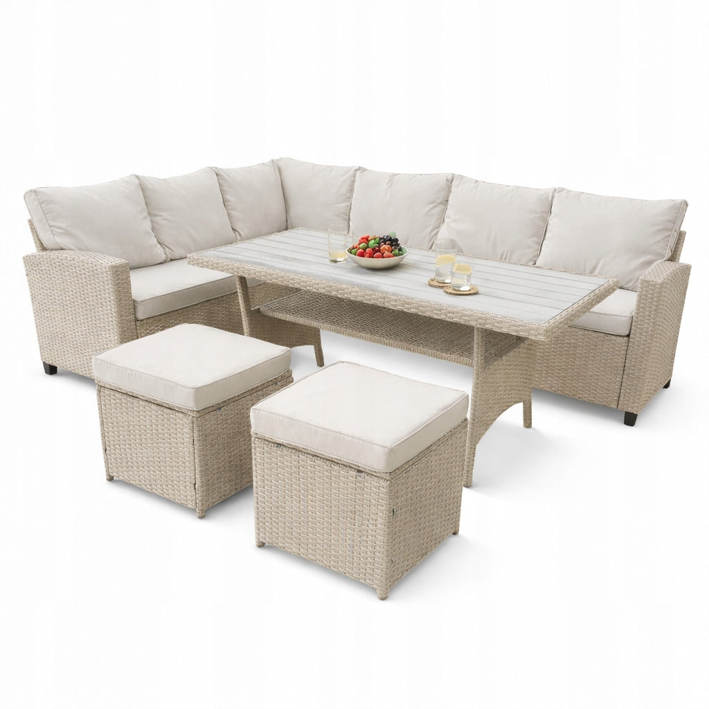 GARDEN FURNITURE SET GARDEN SET CORNER TABLE POUF 4ELEMENTS Line MADENA
