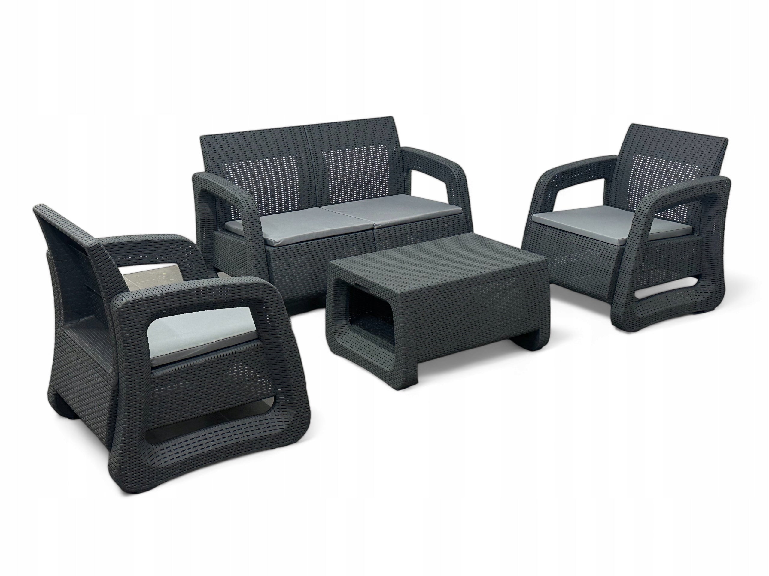 GARDEN FURNITURE SET LS03 RATTAN MTG FURNITURE SET GREY Line IDEAL GARDEN