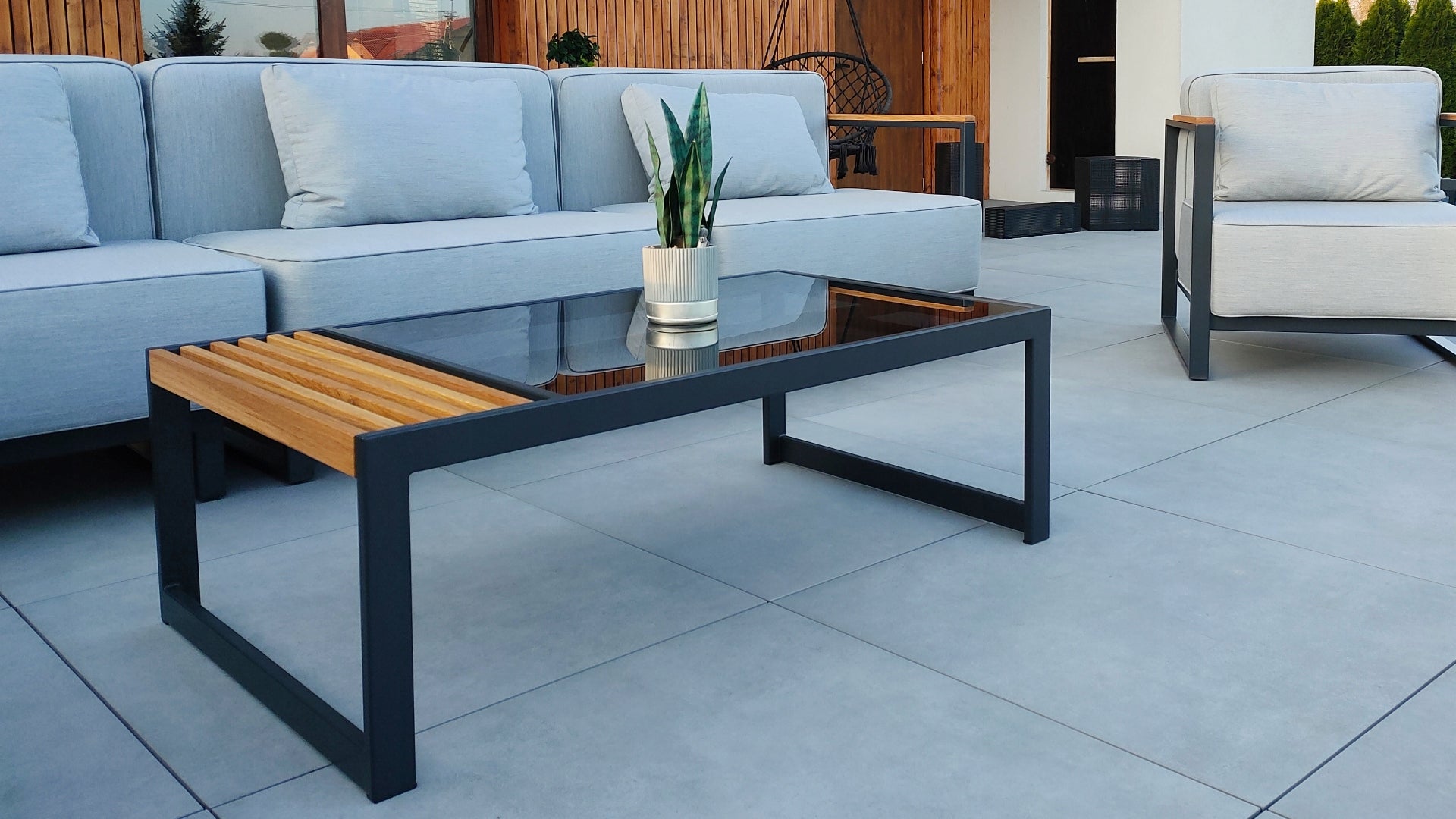 GARDEN FURNITURE SET MADERA GREY - MAY PRICE ! Main material metal