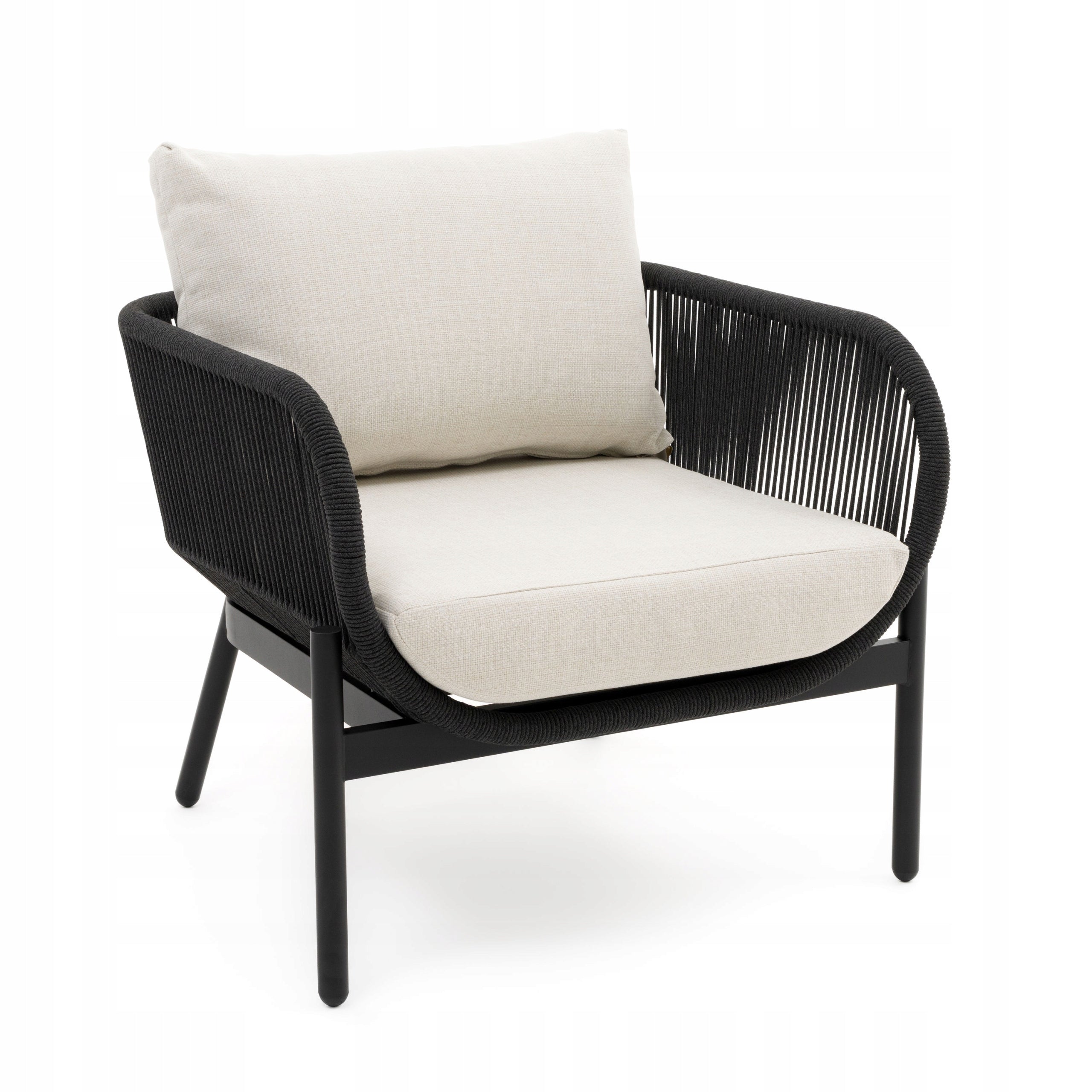 GARDEN FURNITURE SET MODERN ALUMINUM BELIZE LUX BLACK AND BEIGE Line NEWHOME GARDEN