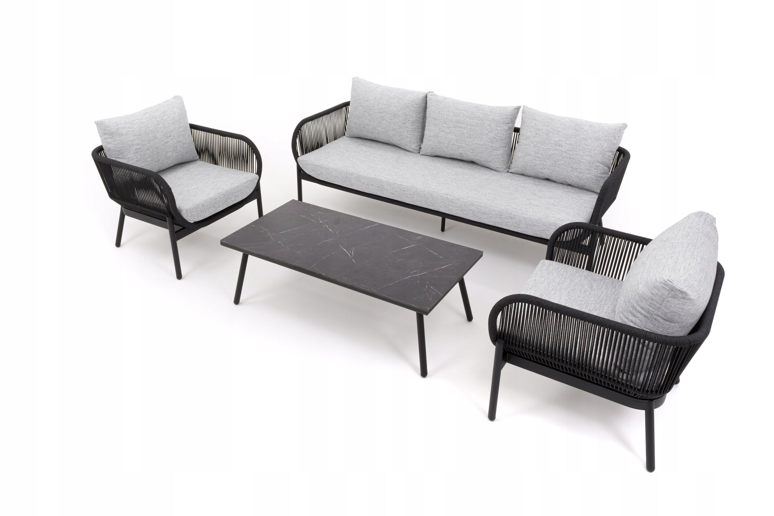 GARDEN FURNITURE SET MODERN ALUMINUM BELIZE LUX BLACK AND GRAY Color gray