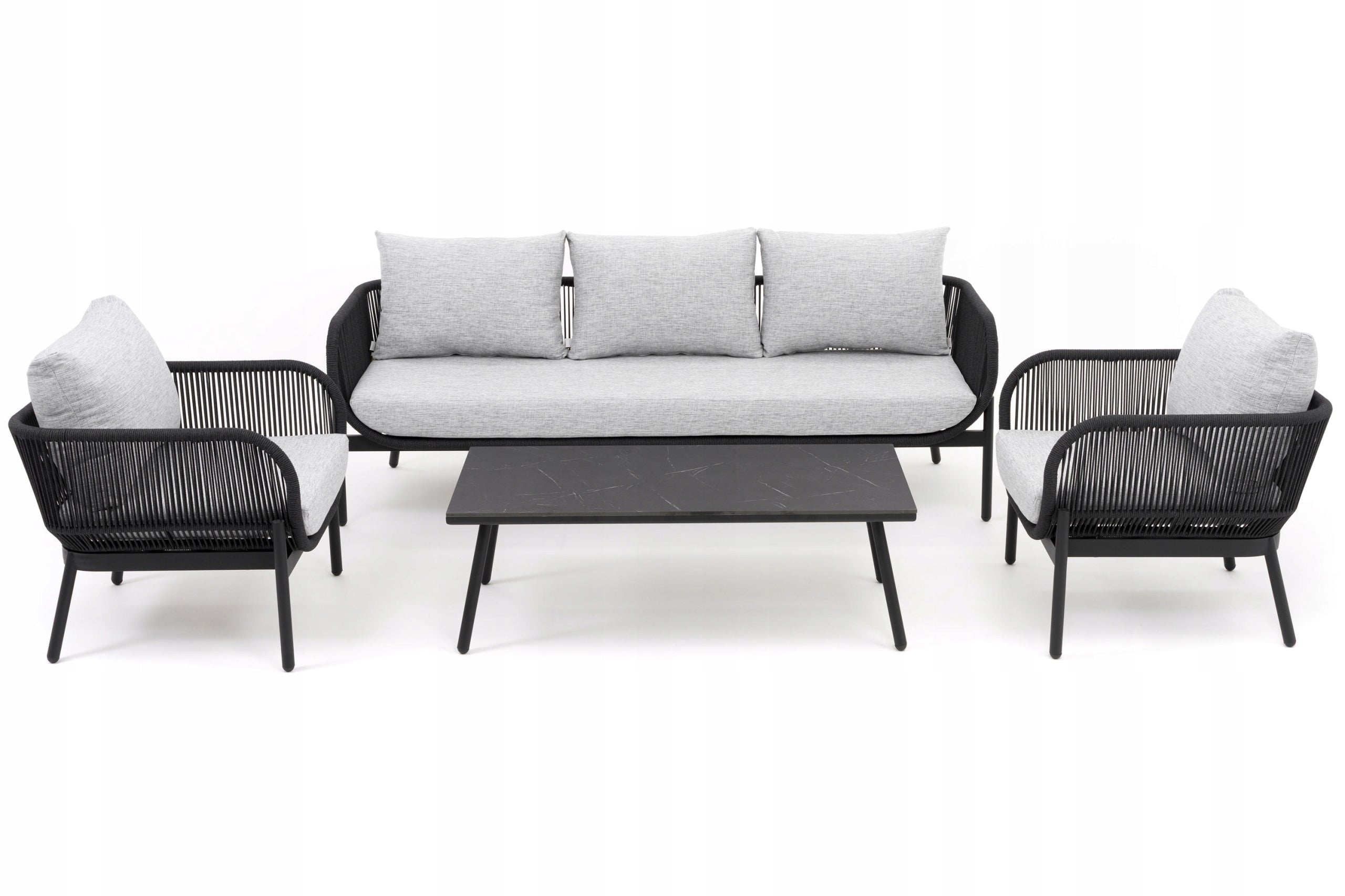 GARDEN FURNITURE SET MODERN ALUMINUM BELIZE LUX BLACK AND GRAY Main material aluminum