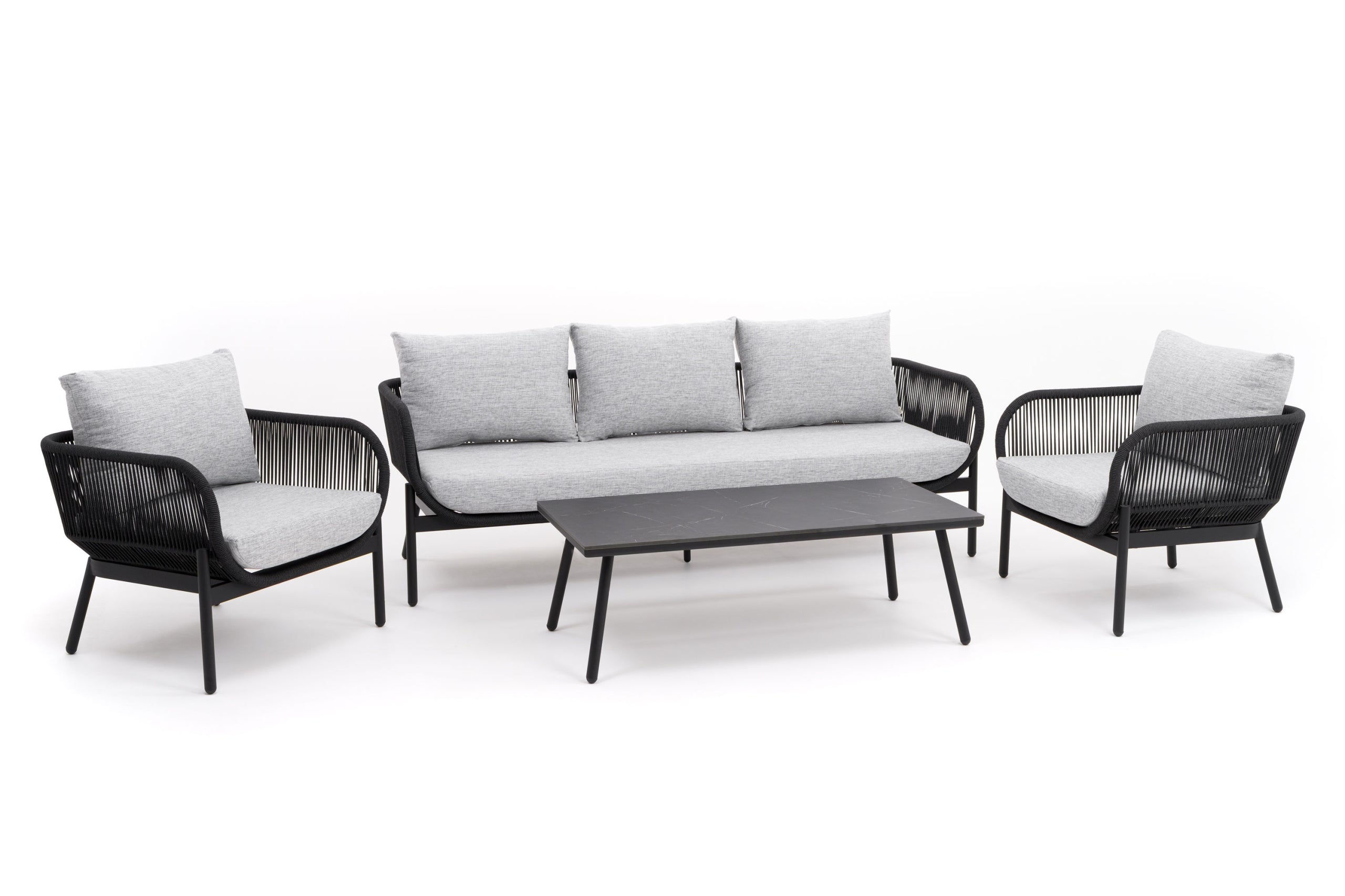 GARDEN FURNITURE SET MODERN ALUMINUM BELIZE LUX BLACK AND GRAY Manufacturer New Home