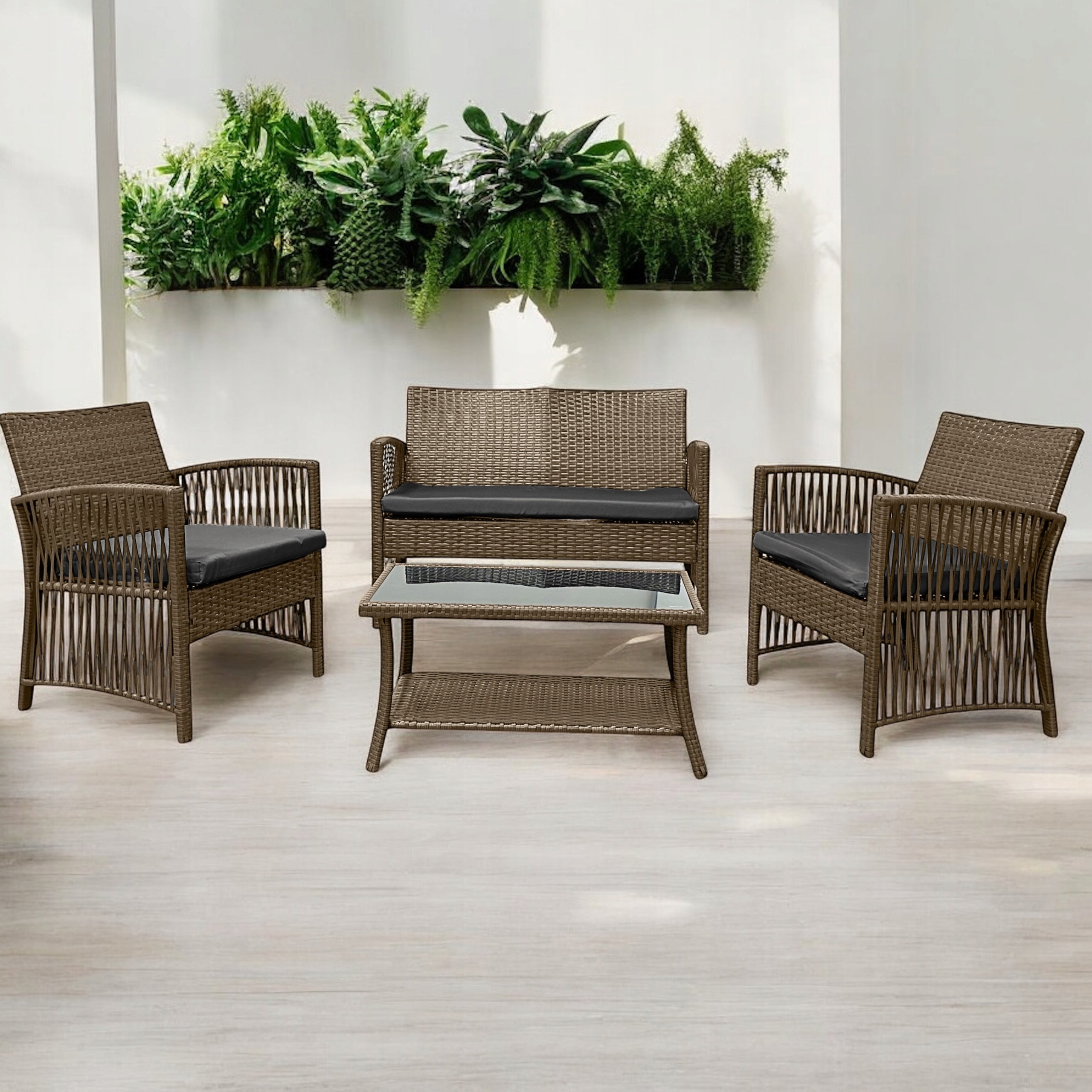 GARDEN FURNITURE SET NM-02 MTG GARDEN FURNITURE RATTAN BROWN LIGHT Manufacturer no brand