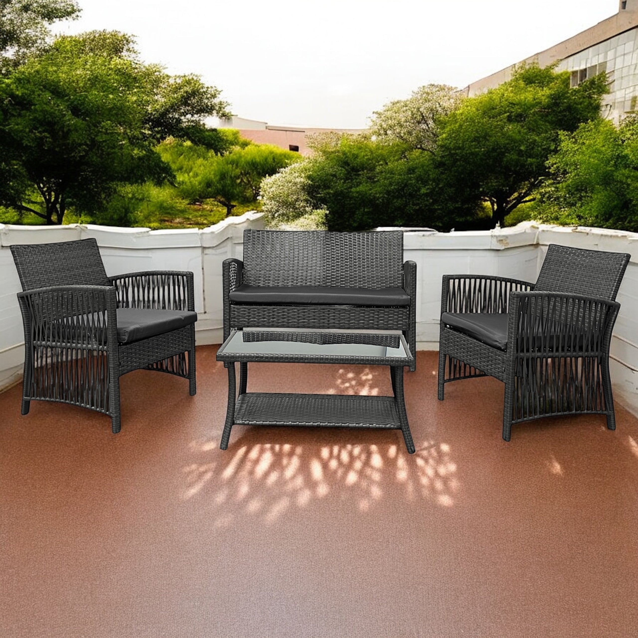 GARDEN FURNITURE SET NM-02 MTG GARDEN FURNITURE RATTAN GREY Manufacturer no brand