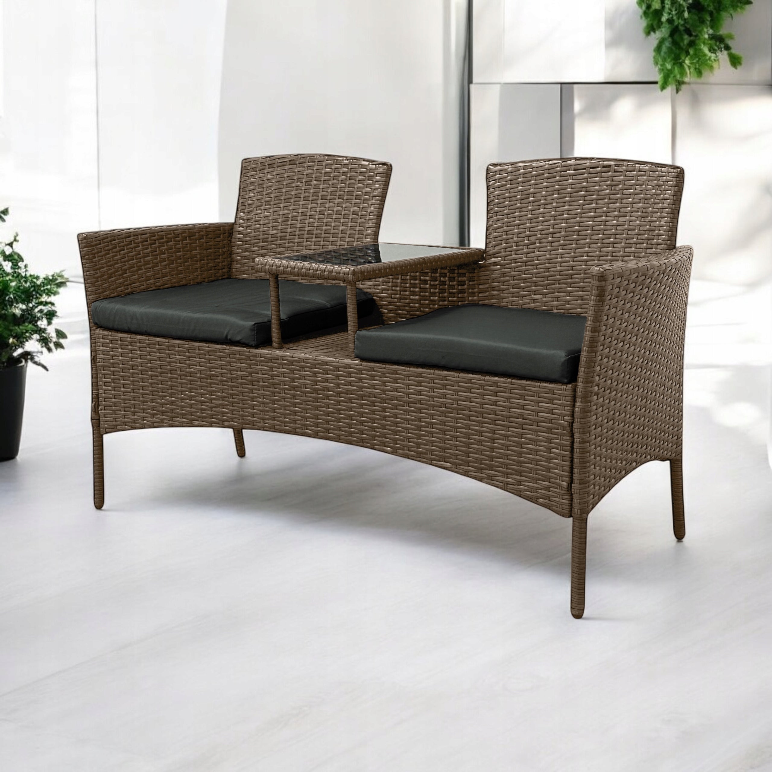 GARDEN FURNITURE SET NM-03 MTG GARDEN FURNITURE RATTAN BROWN LIGHT Manufacturer no brand