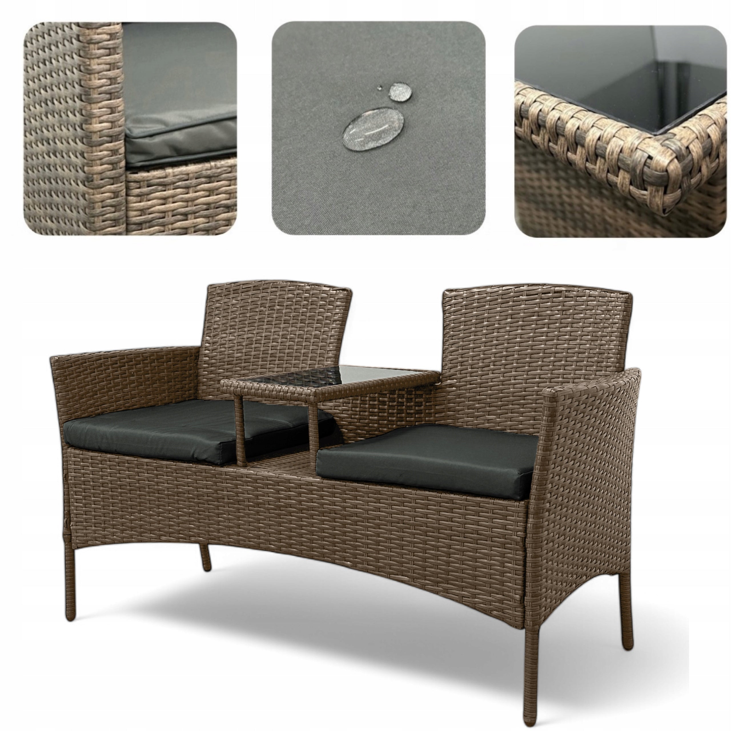 GARDEN FURNITURE SET NM-03 MTG GARDEN FURNITURE RATTAN BROWN LIGHT