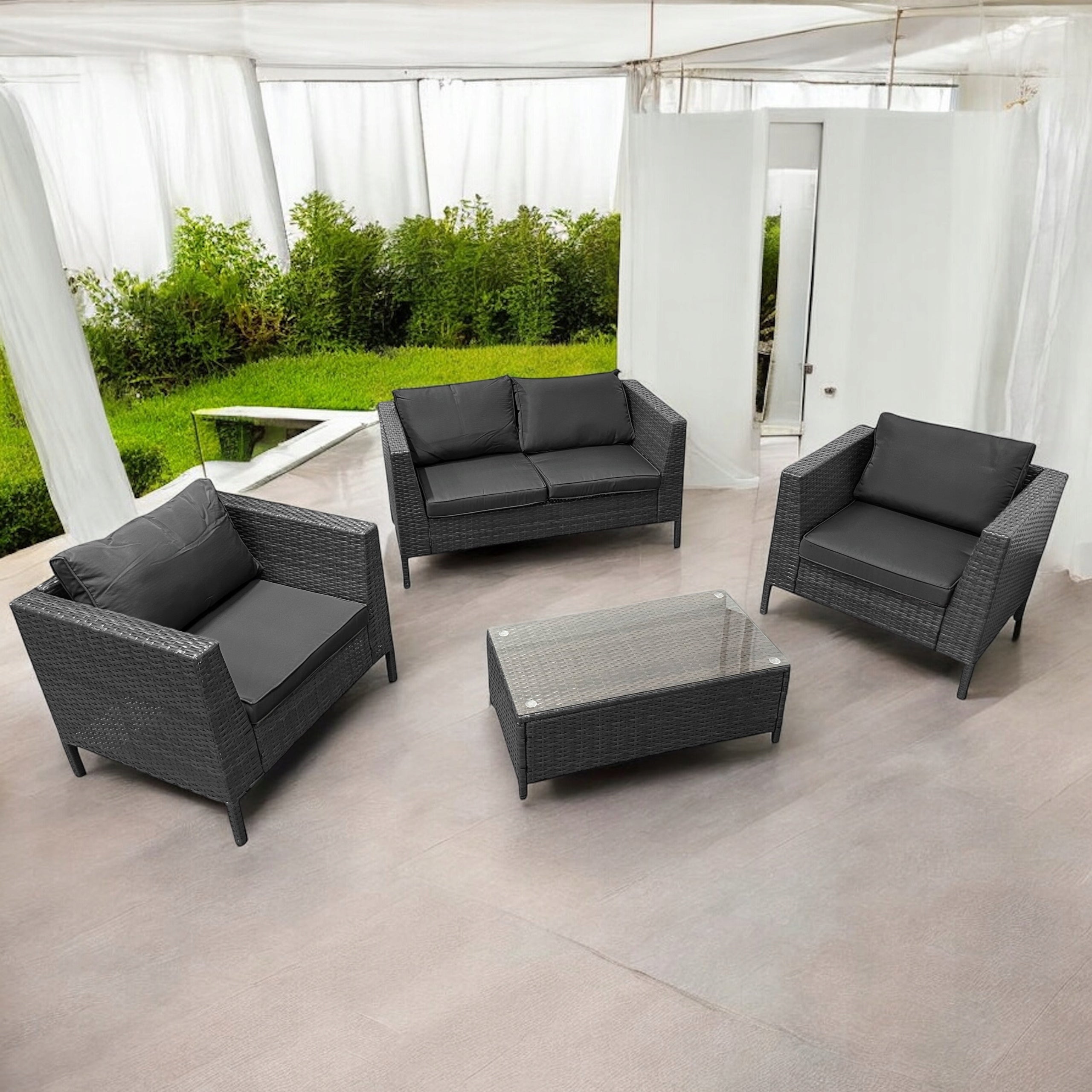 GARDEN FURNITURE SET NM-07 MTG GARDEN FURNITURE RATTAN GREY Manufacturer no brand