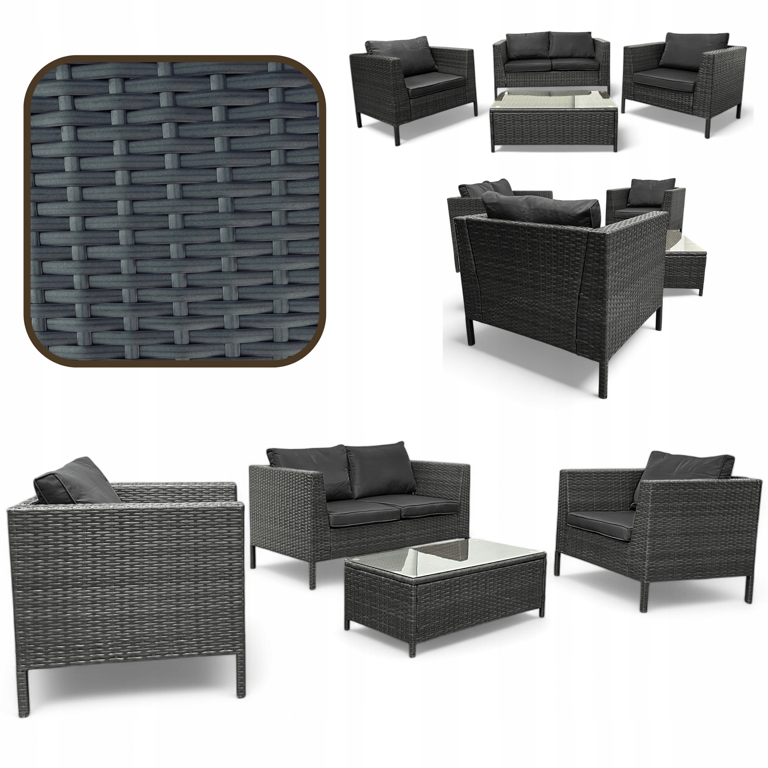 GARDEN FURNITURE SET NM-07 MTG GARDEN FURNITURE RATTAN GREY