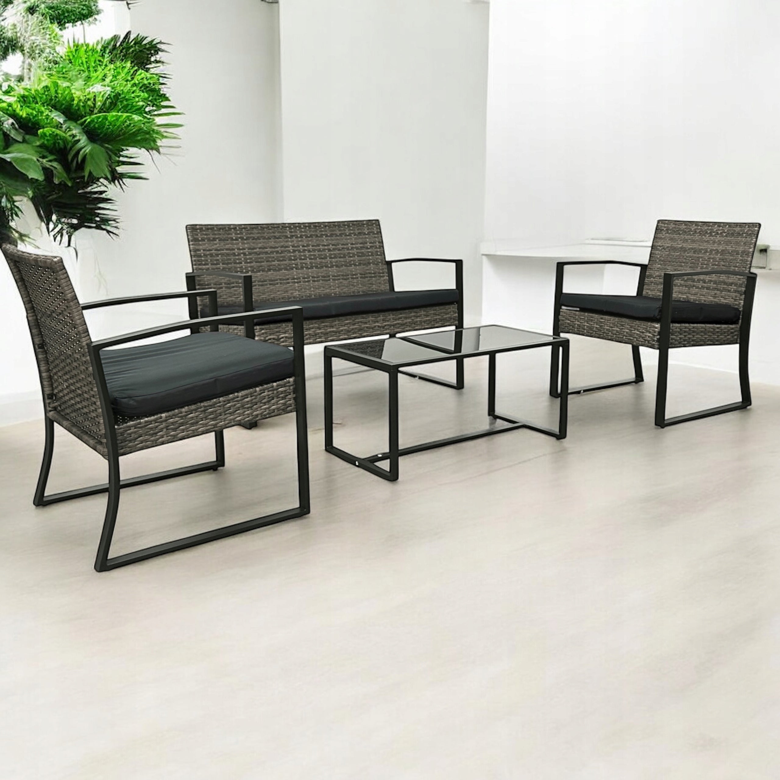 GARDEN FURNITURE SET NM-08 MTG GARDEN FURNITURE RATTAN GREY Manufacturer no brand