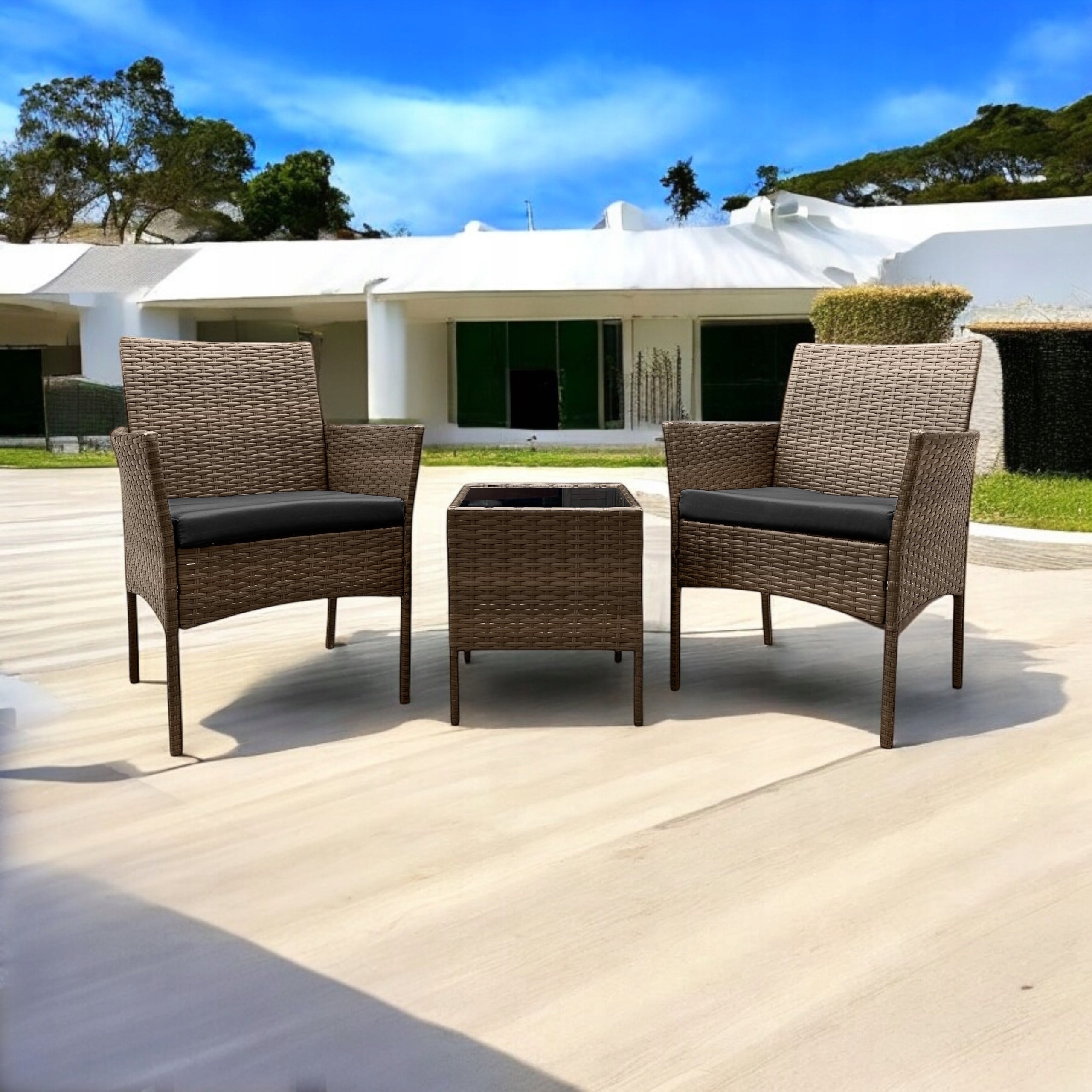GARDEN FURNITURE SET NM04 MTG GARDEN FURNITURE RATTAN BROWN LIGHT Manufacturer no brand