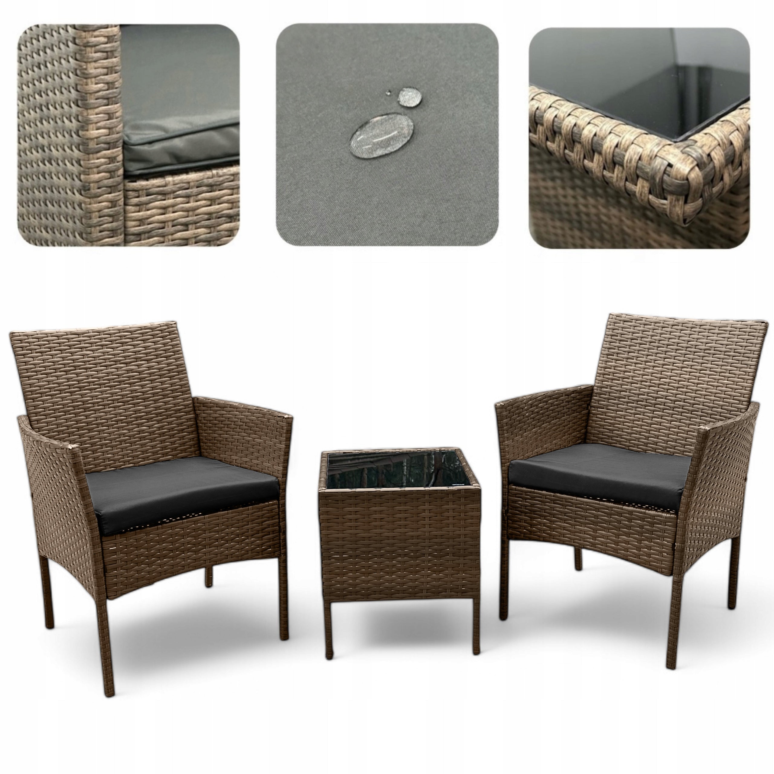 GARDEN FURNITURE SET NM04 MTG GARDEN FURNITURE RATTAN BROWN LIGHT