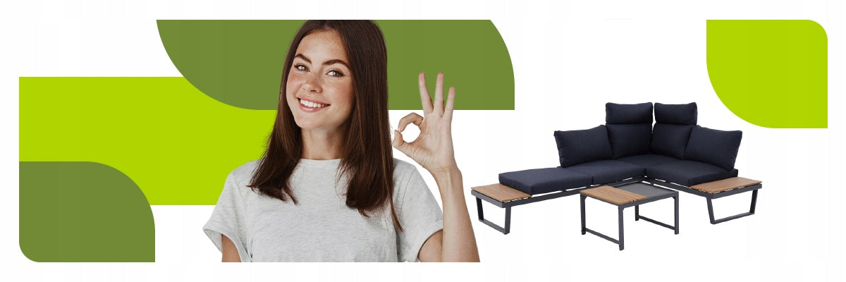 GARDEN FURNITURE SET NUVIO CORNER SOFA COFFEE TABLE MODERN Manufacturer no brand