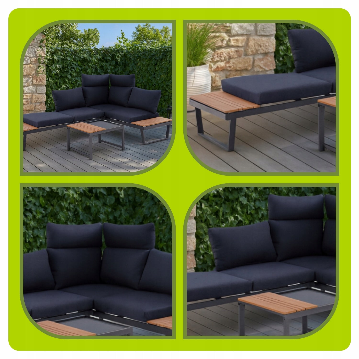 GARDEN FURNITURE SET NUVIO CORNER SOFA COFFEE TABLE MODERN Number of items in the set 2