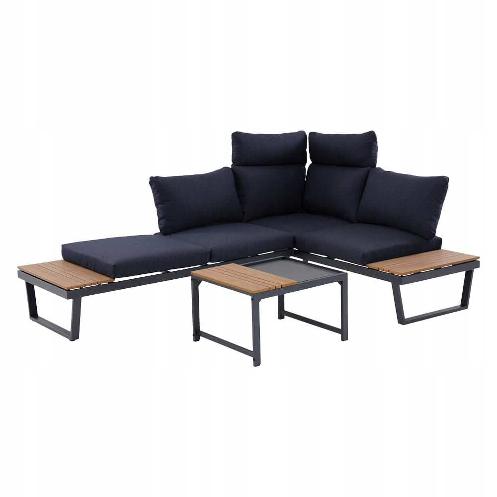 GARDEN FURNITURE SET NUVIO CORNER SOFA COFFEE TABLE MODERN