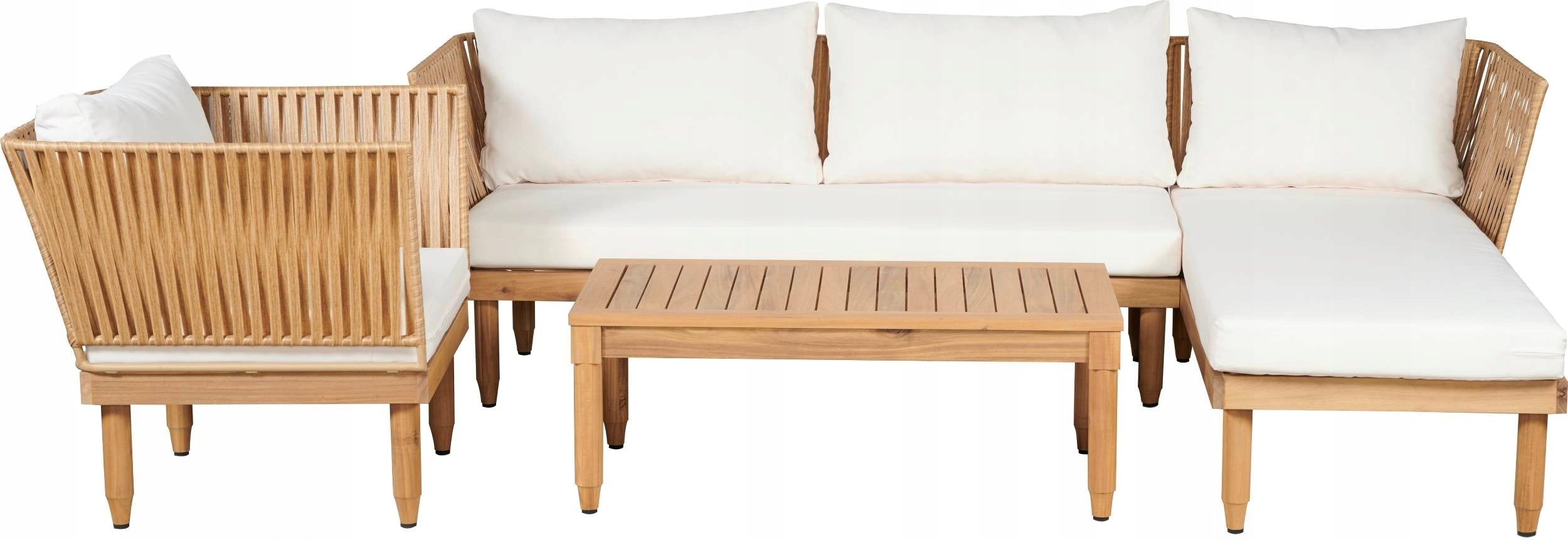 GARDEN FURNITURE SET SEMPLE 3-SET WOODEN CREAM ZENJOY Line Ogród