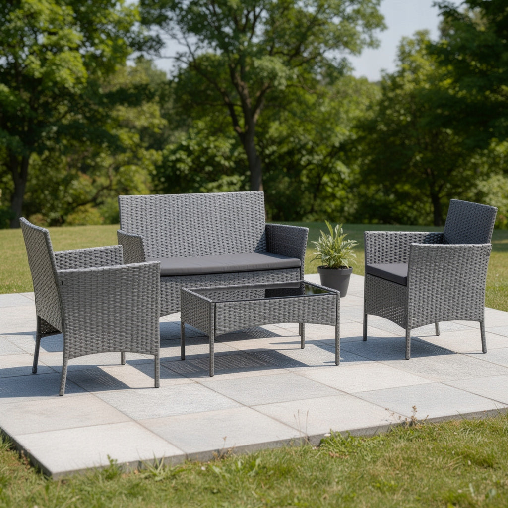 GARDEN FURNITURE SET SFS010 MTG GARDEN FURNITURE RATTAN GREY Line IdealGarden
