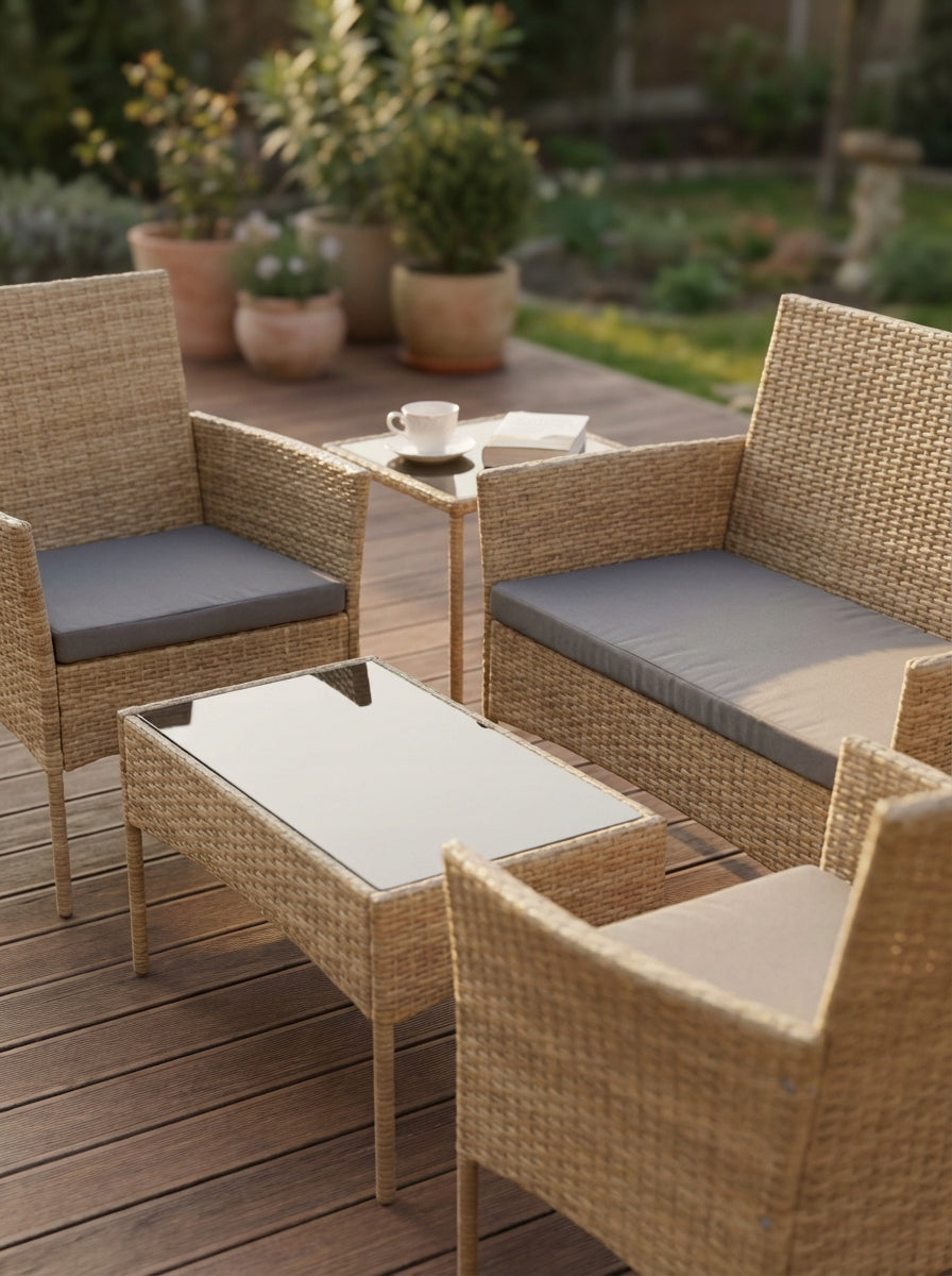 GARDEN FURNITURE SET SFS010 MTG GARDEN FURNITURE RATTAN NATURAL Color beige