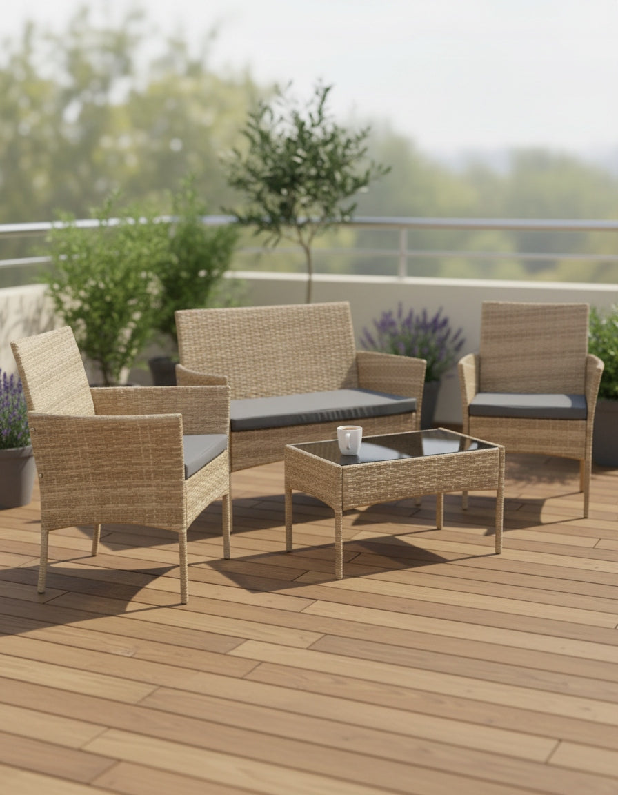 GARDEN FURNITURE SET SFS010 MTG GARDEN FURNITURE RATTAN NATURAL Line Ideal Garden