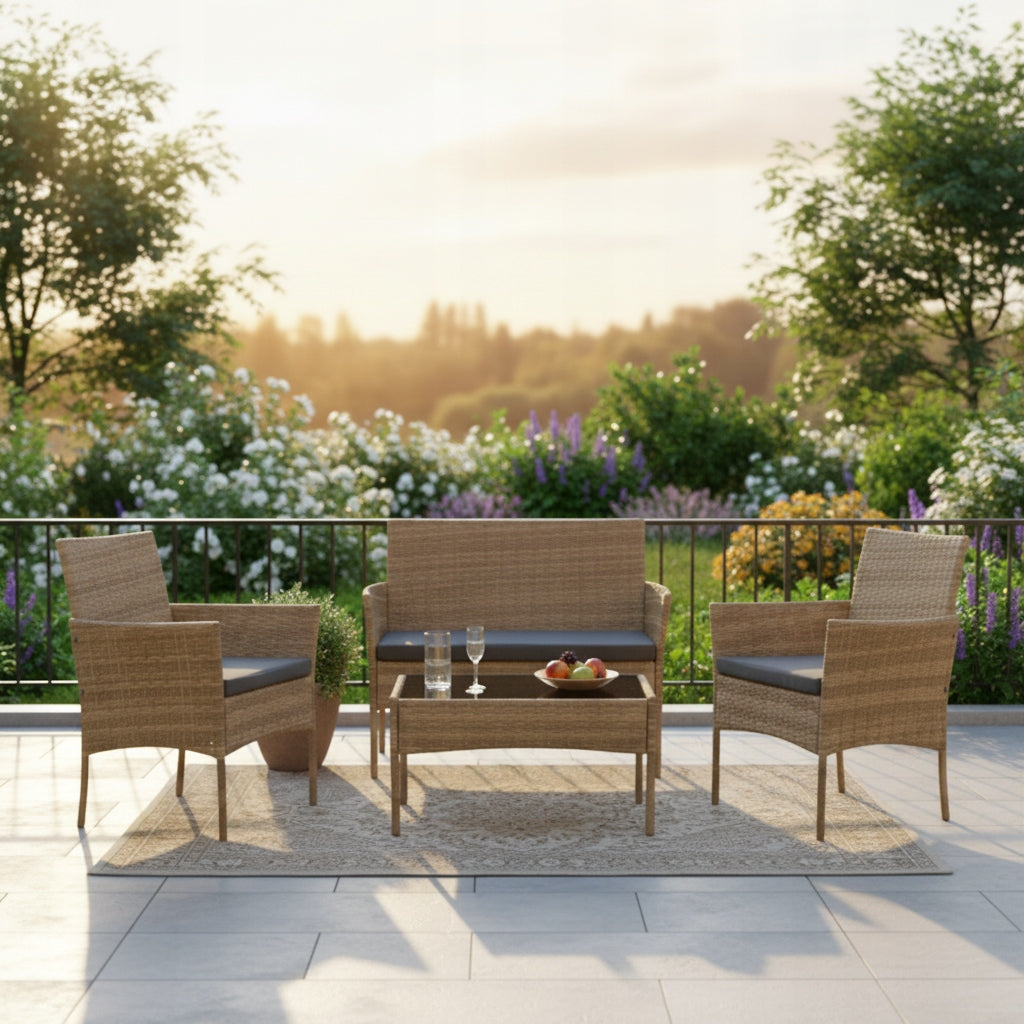 GARDEN FURNITURE SET SFS010 MTG GARDEN FURNITURE RATTAN NATURAL Packaging status original